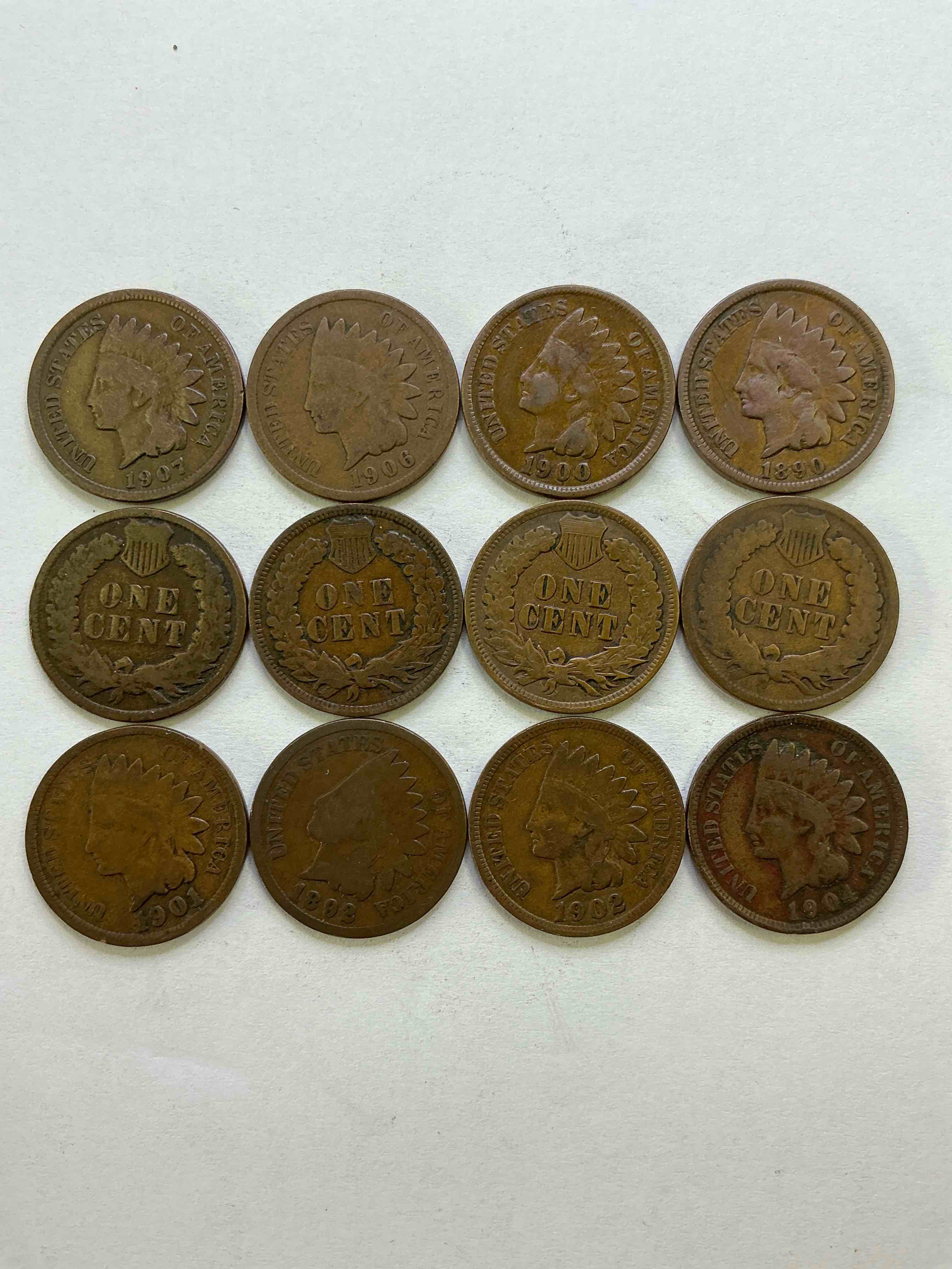 Indian Head Pennies! These Gorgeous U.S. Pennies Were Minted From 1859-1909 & Have Become Serious Collector Items! The "Indian Head" Design Is Actually A Representation Of Lady Liberty Wearing An Indian Headdress. Here Are Beautiful, Well-Kept Examples Representing Many Different Mint Years! Great For Collecting, Investing & Learning History, & Rare With Visible Dates!