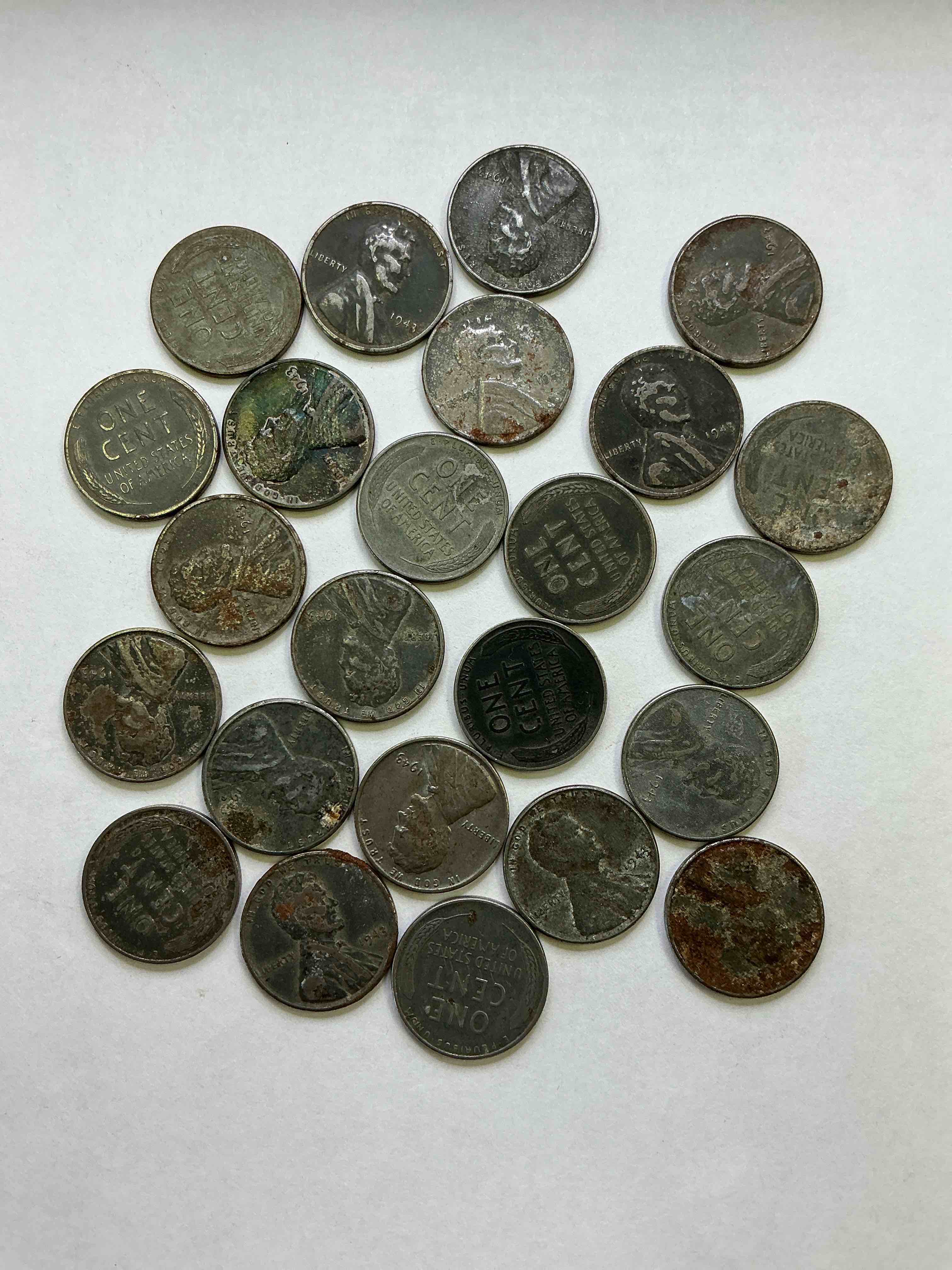 1943 World War Il History! Did You Know That In 1943 Copper Was So Valuable For Making Ammunition That The U.S. Treasury Made Pennies Out Of Steel?! 1943 STEEL Pennies Have Become Valuable, Rare Collector Items! Up For Auction Are Rare WWII Steel Pennies Appearing Circulated. Own Pieces Of World War II History That Are An Awesome Investment!