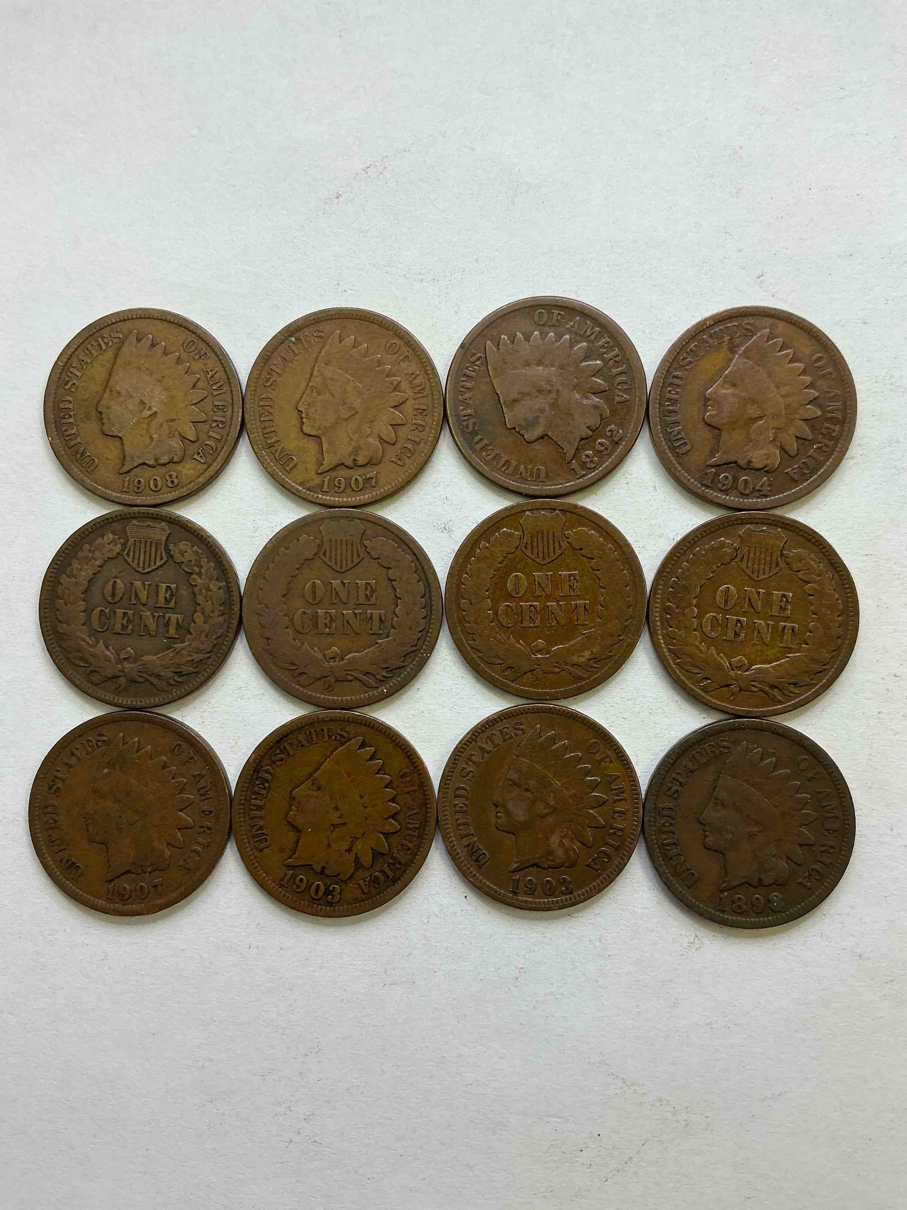 Indian Head Pennies! These Gorgeous U.S. Pennies Were Minted From 1859-1909 & Have Become Serious Collector Items! The "Indian Head" Design Is Actually A Representation Of Lady Liberty Wearing An Indian Headdress. Here Are Beautiful, Well-Kept Examples Representing Many Different Mint Years! Great For Collecting, Investing & Learning History, & Rare With Visible Dates!