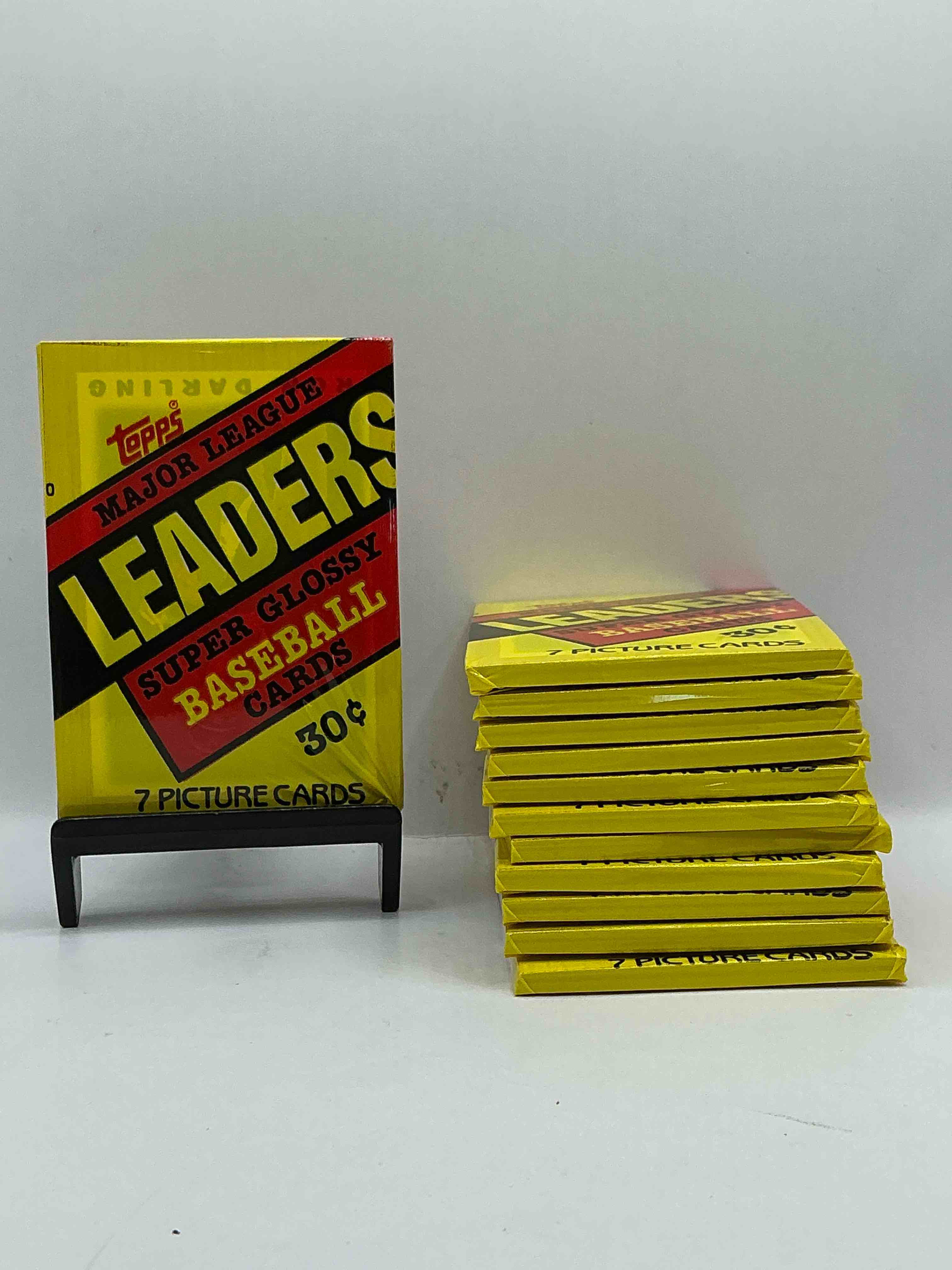 Ultra Rare! 1987 "MLB Leaders" Unopened Miniature Baseball Collectible Card Packs, 7 Cards Per Pack, Direct From Original Retail Case. Super Rare, Impossible To Find! Like New Condition!