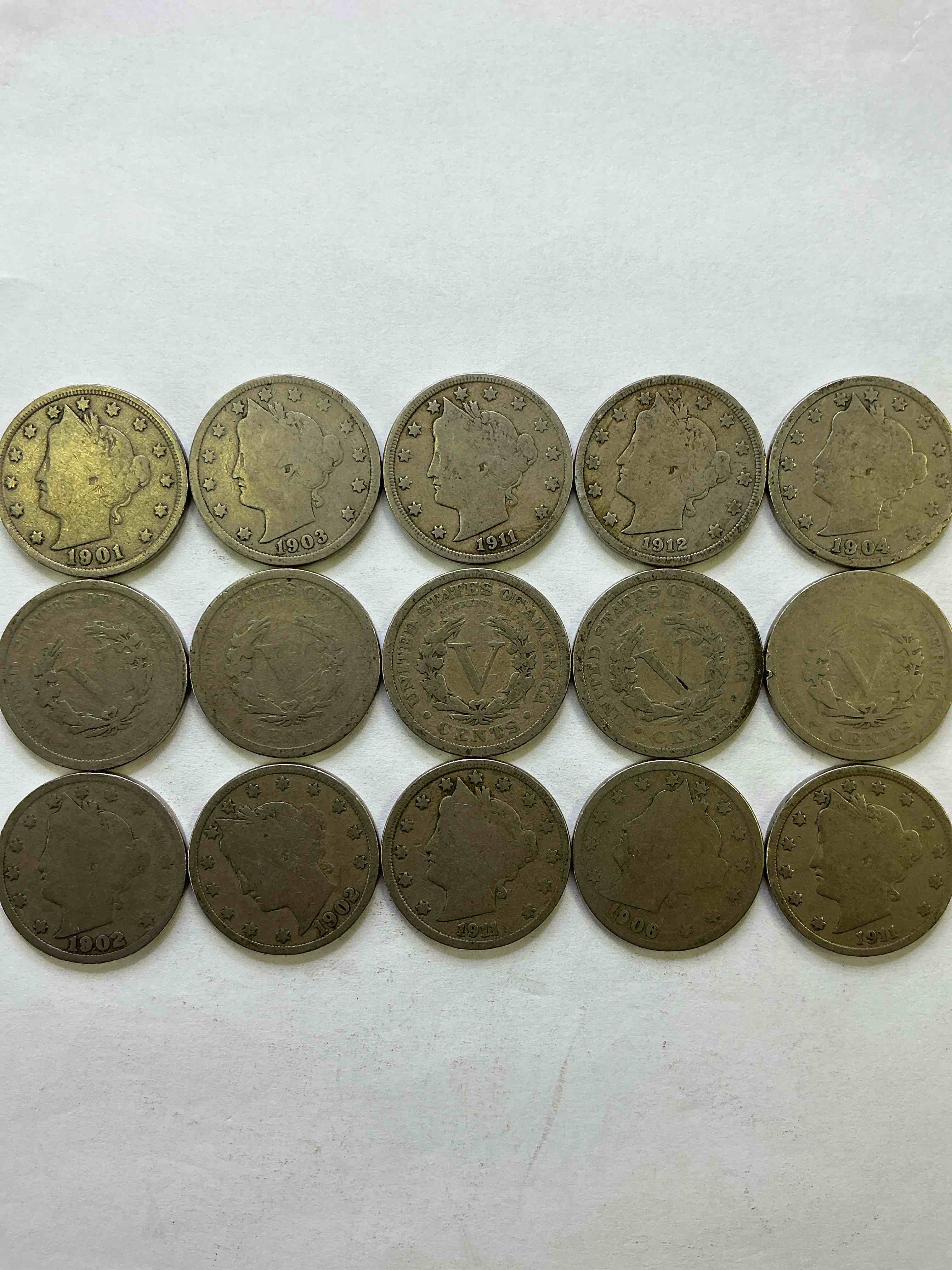 Antique U.S. V Nickels! Think Of The History These Coins Have Seen!, Liberty Head V Nickels Were Minted Up Until 1913 & Were The Style Of Nickels Before Buffalo Nickels. Own Some Cool Pieces Of History! Rare To See These Coins With The "Date On" In Circulated Condition!