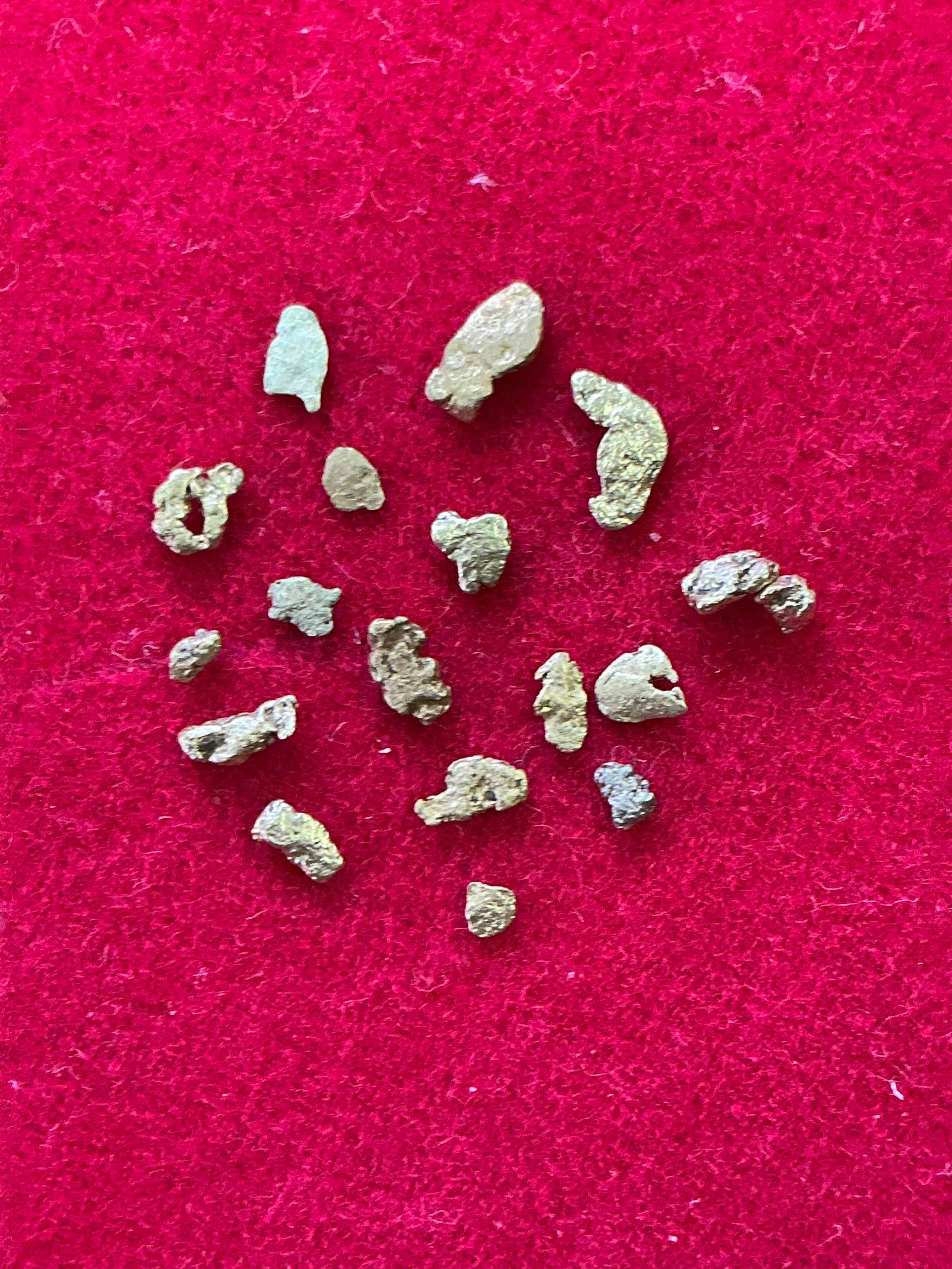 Genuine Gold Nuggets! Gold Nuggets Fresh From Prospecting North Carolina Mountains, Total Weight Of All Nuggets Is Approximately .5 Grams. These Gold Nuggets Typically Test At Between Approx 22-24 Karat. Gold In Raw, Prospected Form Is Extremely Hard To Find & Much Rarer Than Any Refined Form. Get In On The Gold Craze... Gold Has Increased In Value Over 40% In 2025 Alone! U.S. Dime For Size Reference Only (not included). Gold Vile In Image Included. Own Genuine, Gold Nuggets!