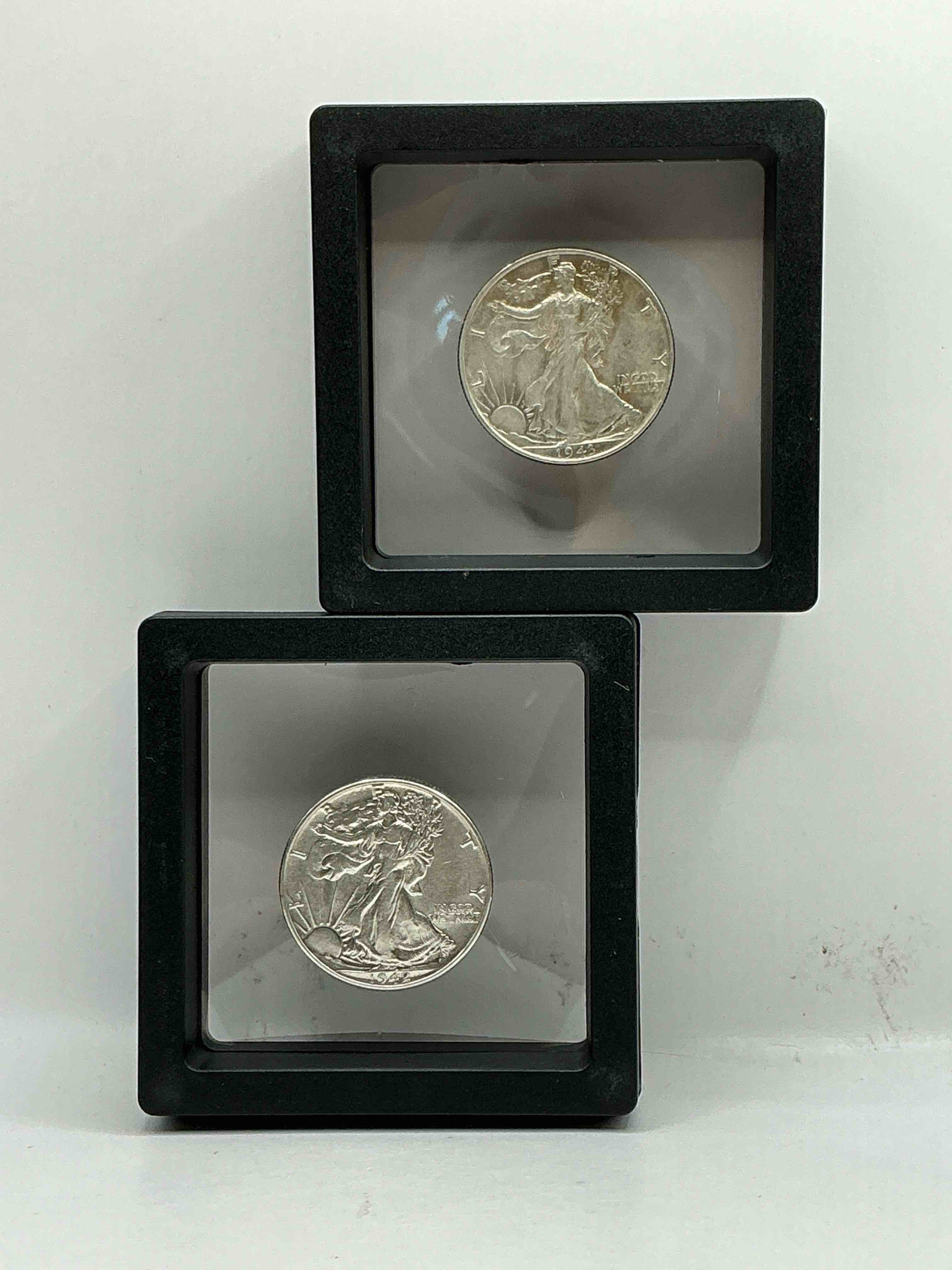 World War II Era Silver! Antique U.S. Silver! Liberty Walking Silver Half Dollar! This Striking Half Dollars Were Minted From 1916-1947 & Have Become Some Of The Most Collectible Coins In History! Here Are Striking Appears Circulated Examples From 1943 & 1942! Liberty Walking Coins Are 90% Fine U.S. Silver, A Great Investment In Precious Metal!