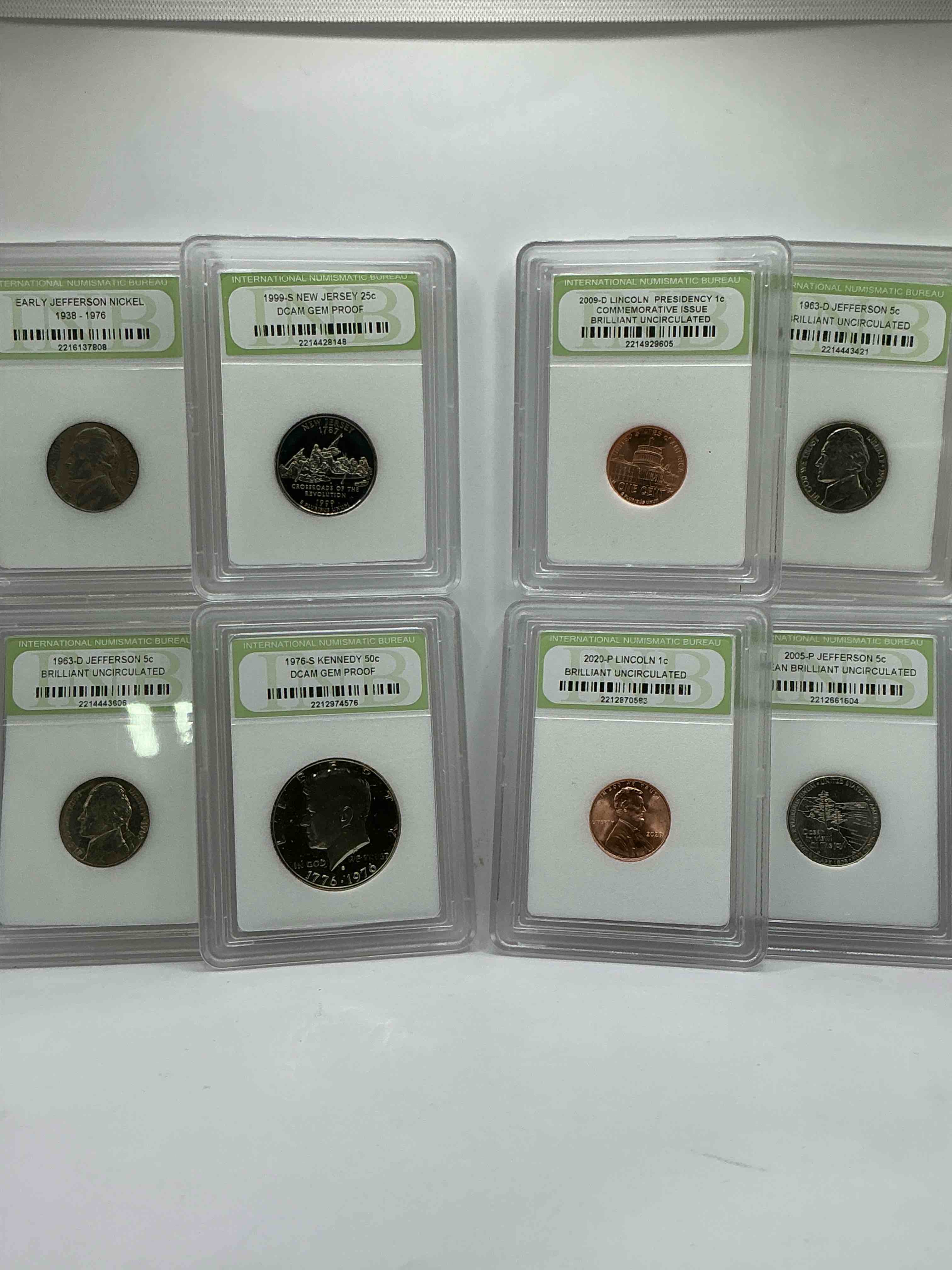 Collector's Dream! 8 Different Rare, Slabbed U.S. Collector Coins In Certified/Catalogued Protective Slab Cases! A Great Way to Build An Incredible Collection Of Protected, Rare U.S. Coins! Great For The Coin Fan & Collector!