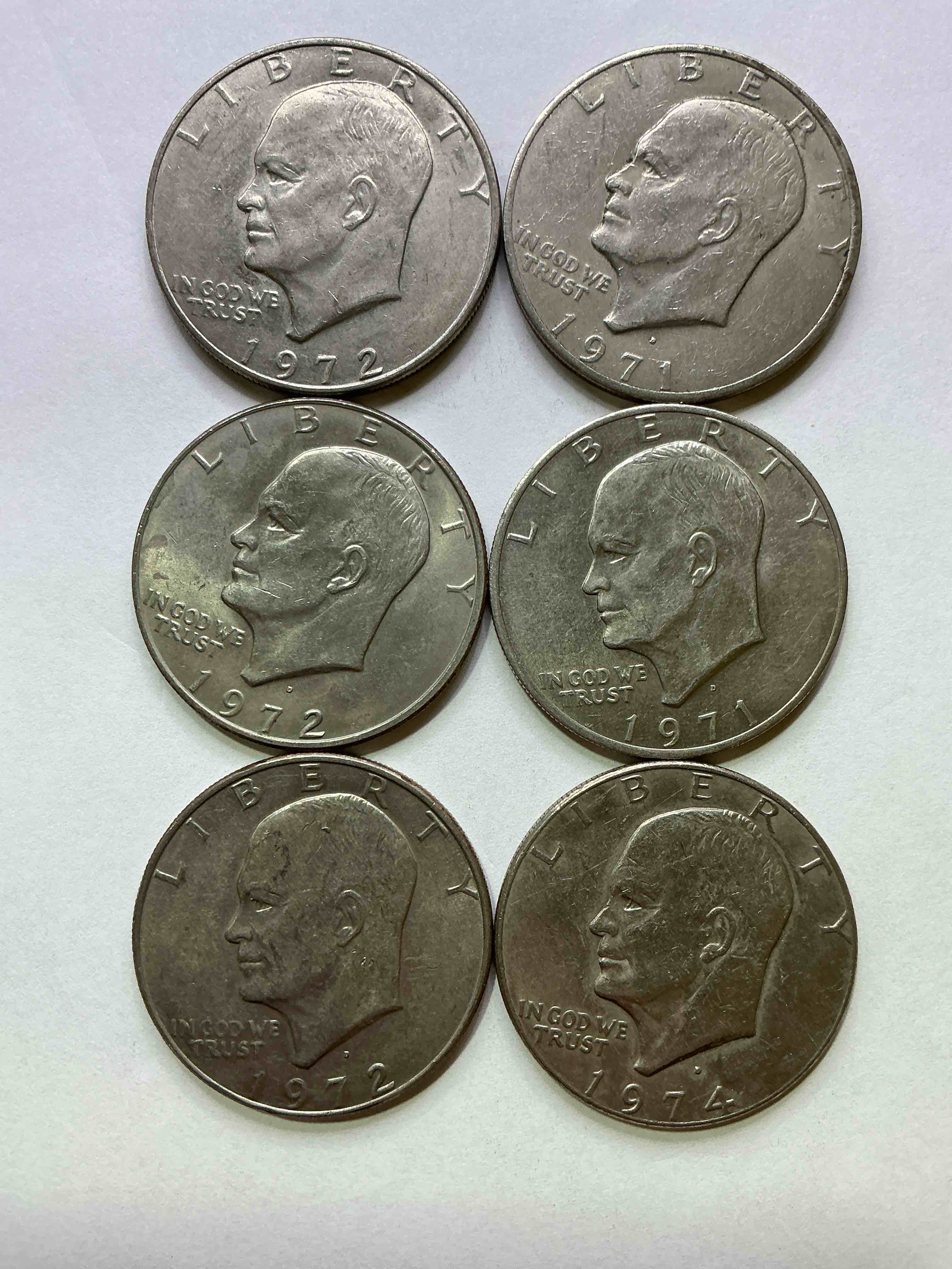 Gorgeous Eisenhower Dollar Coins! These Striking, Large U.S. Coins Were Minted From 1971-1978. Here Are Gorgeous Examples Of “Ike" Dollars From 1972 & More! These Coins Have Become Immensely Popular With Collectors & Some Have Great Toning!