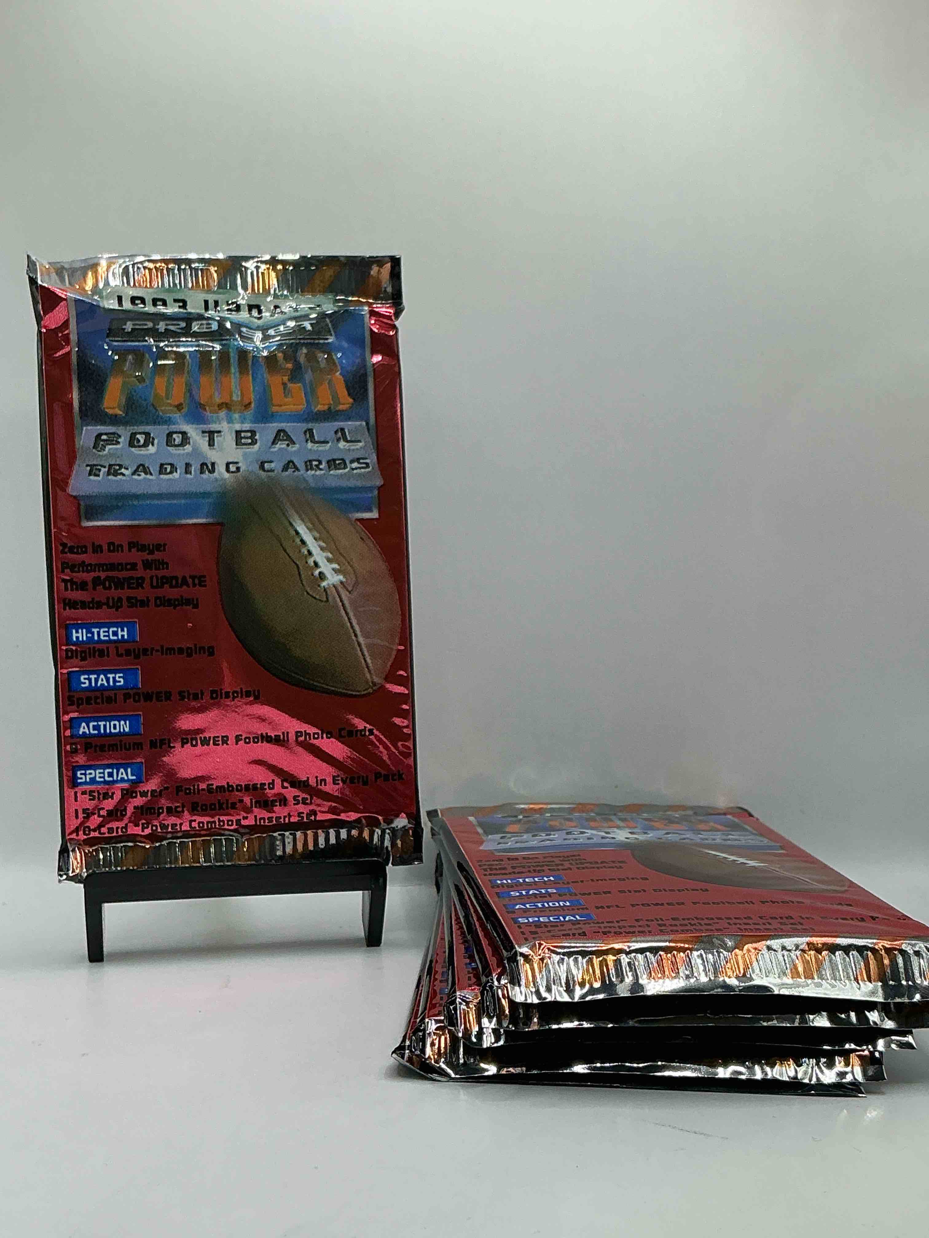 BOOM! 1993 Pro Set POWER Football Trading Cards! One Star Foil Embossed Card In Every Pack! Search For Insane Cards From Joe Montana, Jerry Rice, Jerome Bettis & Drew Bledsoe Rookies, Barry Sanders, Bo Jackson & More!