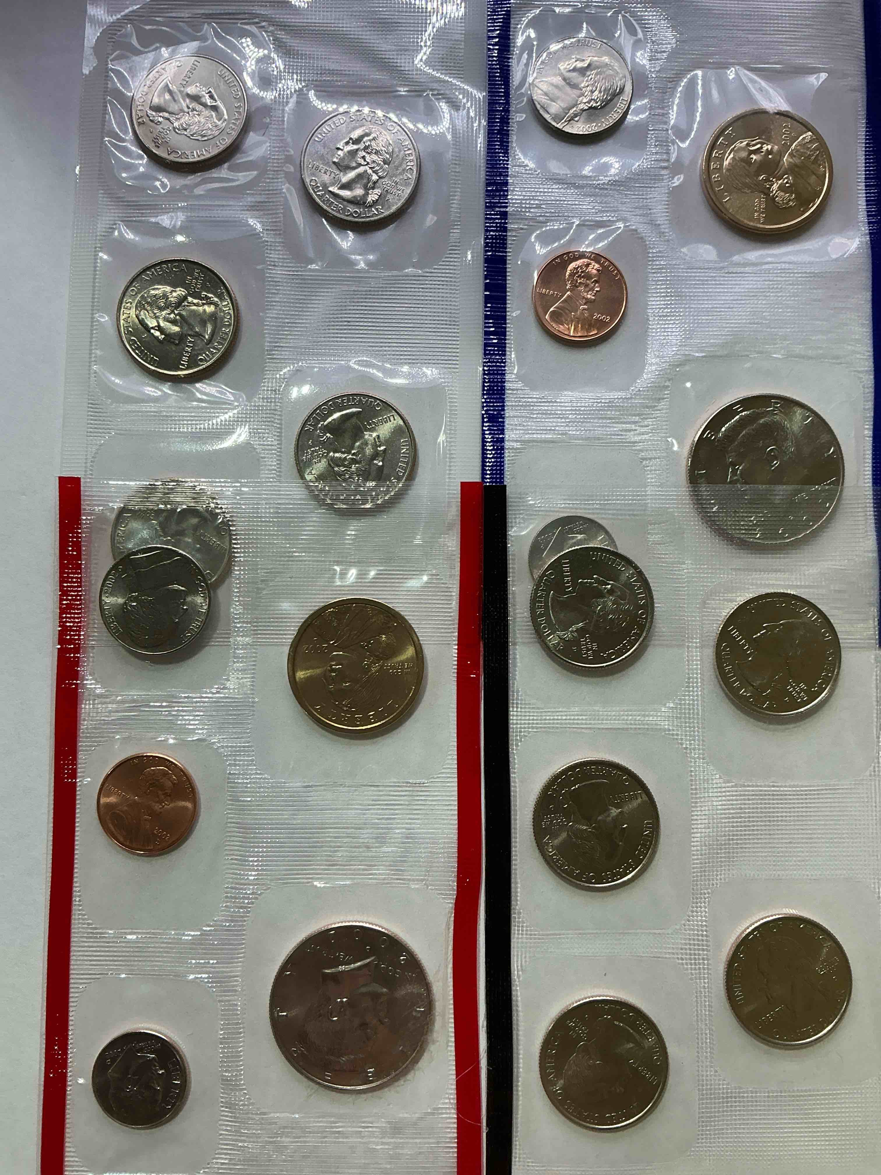 2002 Philadelphia & Denver Mint Set Coins! 20 Coin Mint Set, Including Sacagawea Dollars, Half Dollars, State Quarters, Nickels, Dimes & Pennies! Wow!