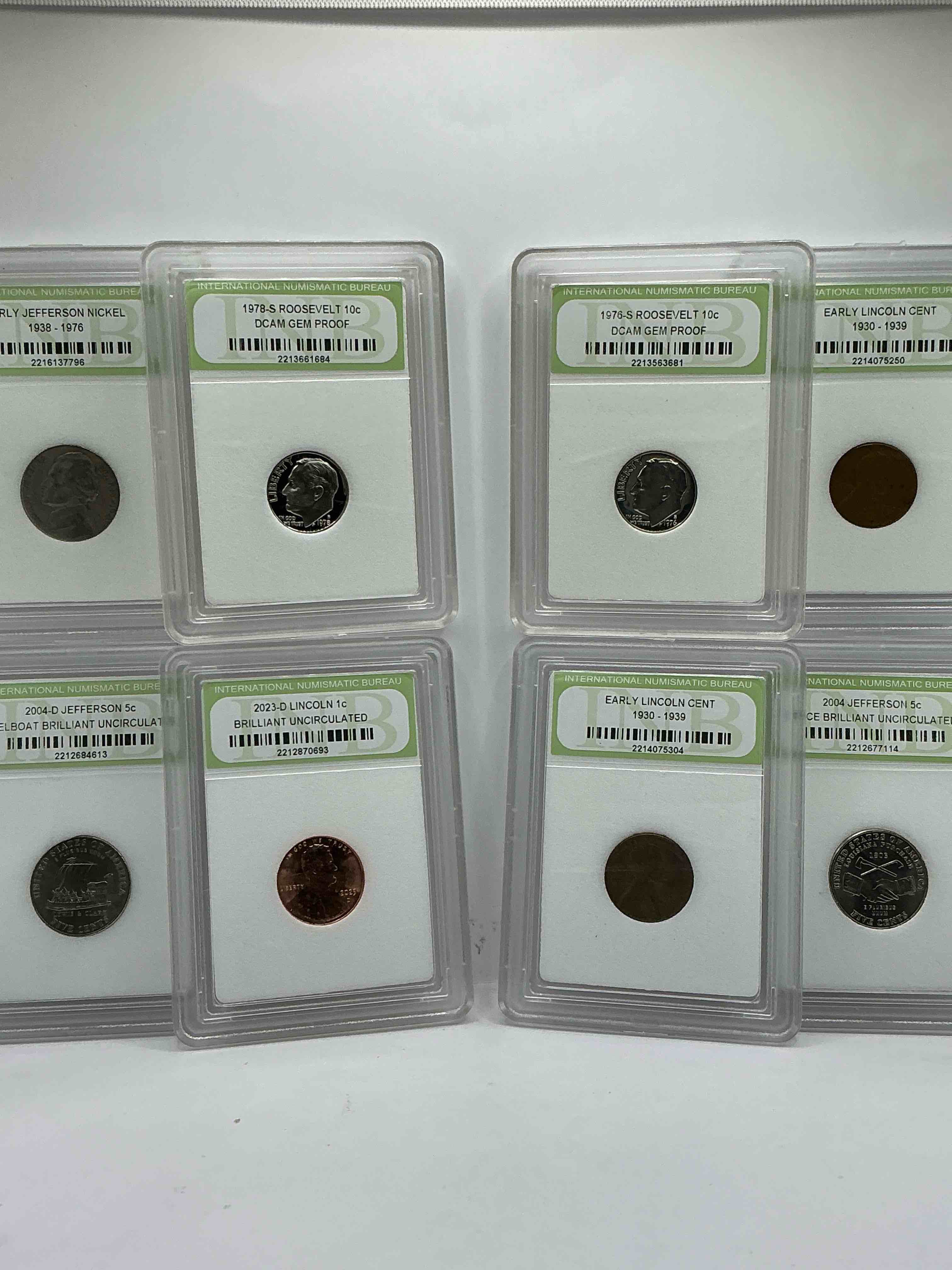Collector's Dream! 8 Different Rare, Slabbed U.S. Collector Coins In Certified/Catalogued Protective Slab Cases! A Great Way to Build An Incredible Collection Of Protected, Rare U.S. Coins! Great For The Coin Fan & Collector!
