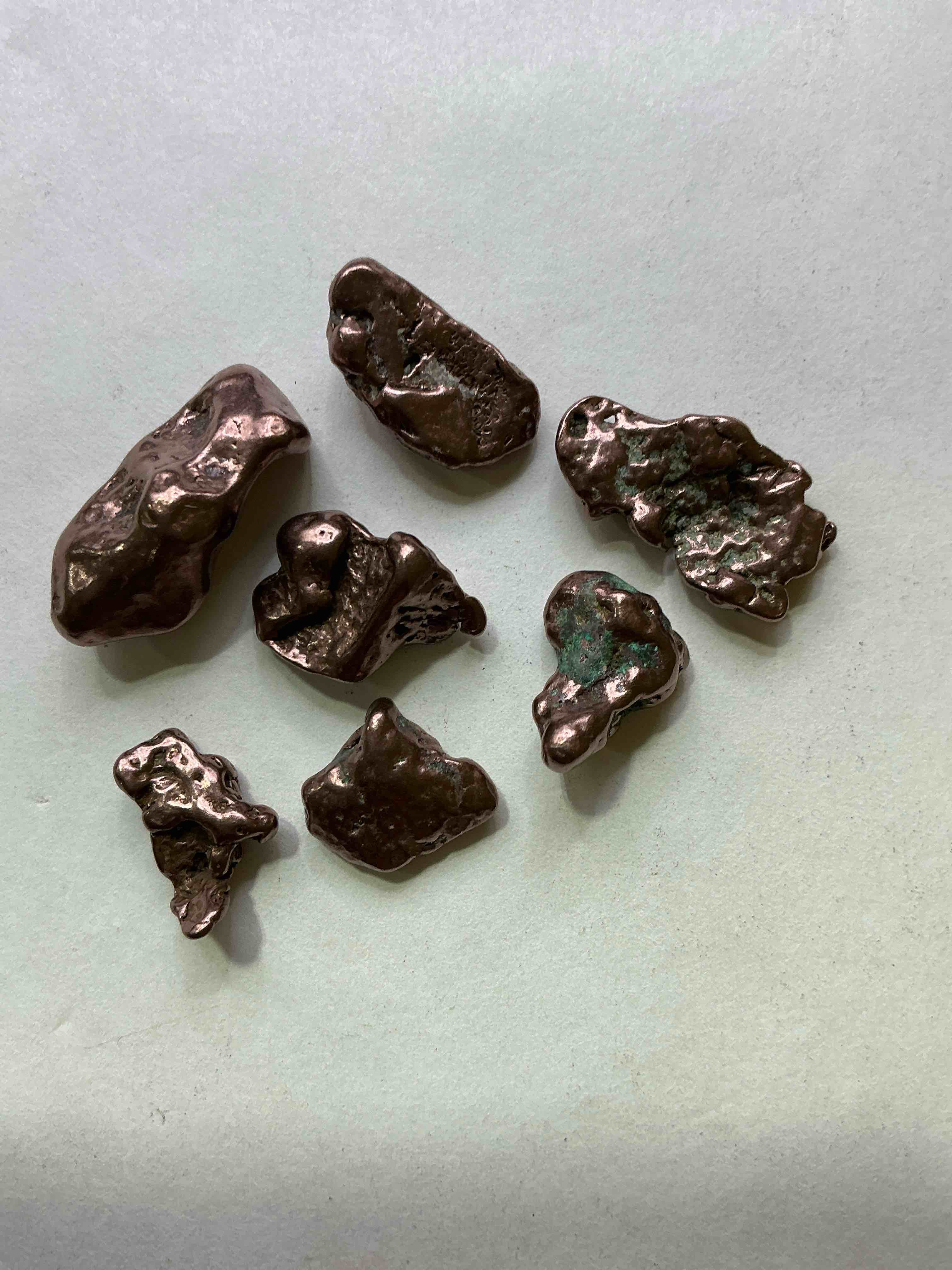 Copper Nuggets In Rare Form! Check Out These Rarely Seen Approximately .999 Copper Nuggets Direct From Prospecting In Copper Harbor, Michigan! Copper In Nugget Form Is Rarely Seen & Each Piece Is Completely Unique. A Great Investment In Fine U.S. Michigan Copper & Also Really Cool Conversation Pieces!