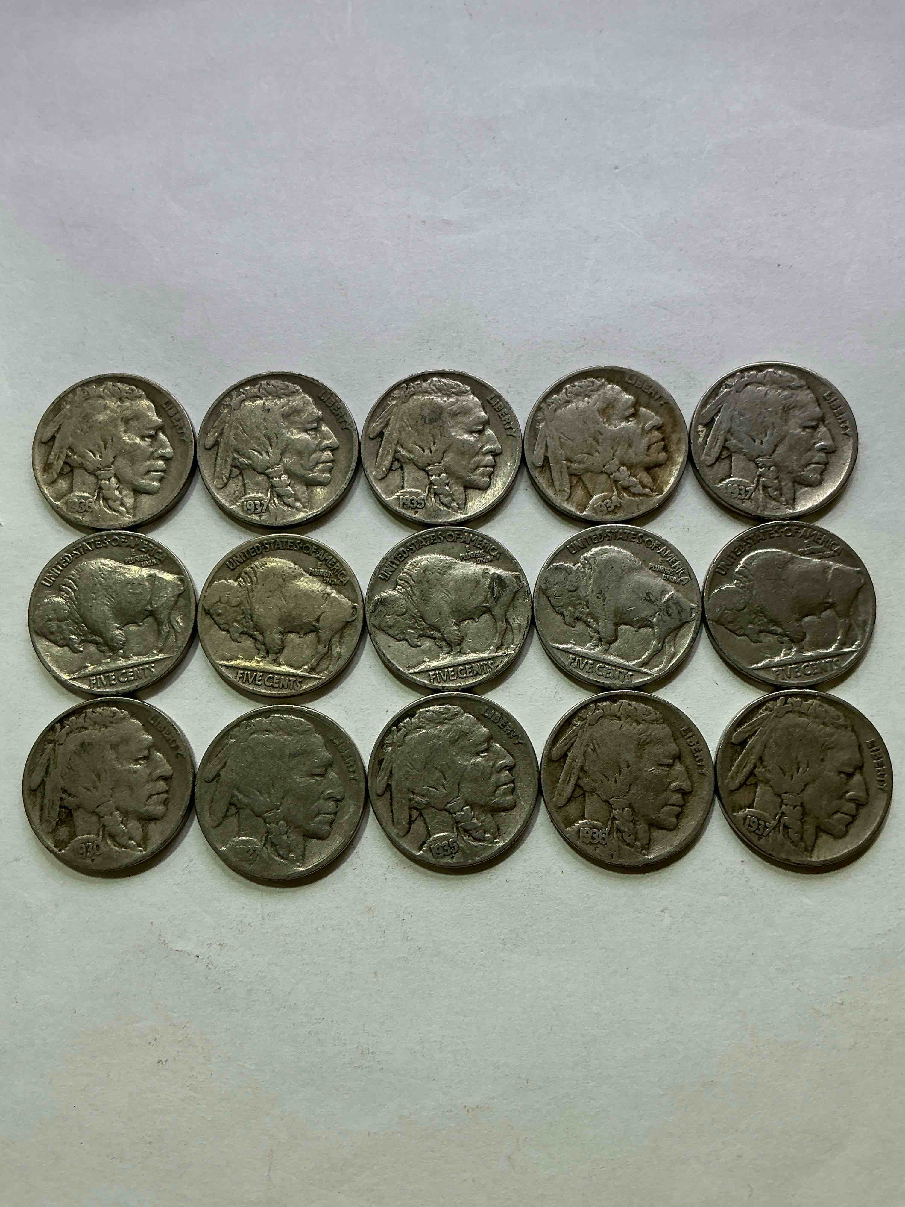 Historic Buffalo Nickels! Indian Head Buffalo Nickels Were Minted From 1913 To 1938 & Have Become A Favorite For Coin Collectors Around The World! Own Pieces Of American History With These Cool Indian Head Buffalo Nickels In Circulated Condition, Most With Visible Dates Which Is Very Rare For Buffalo Nickels!