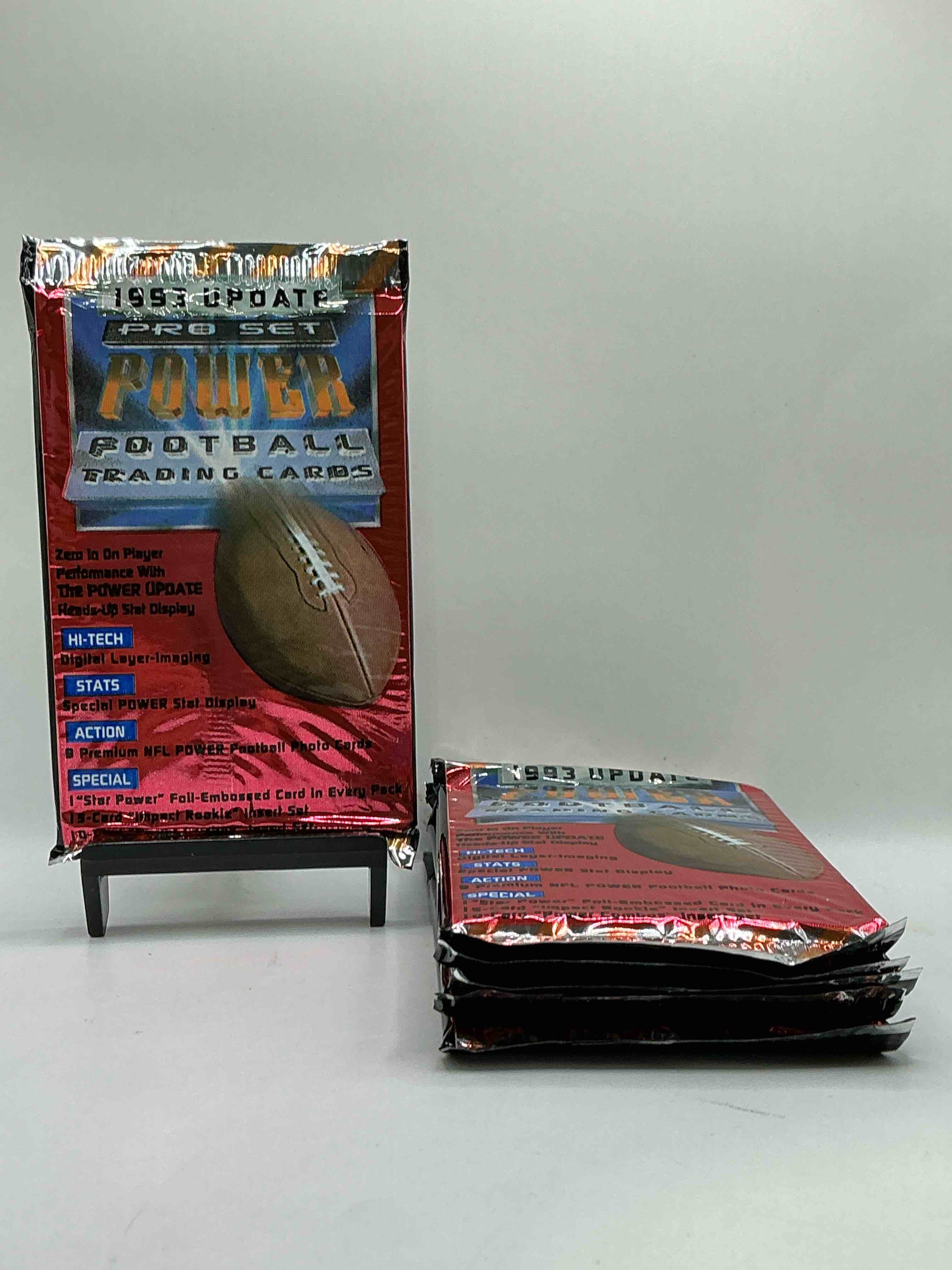 BOOM! 1993 Pro Set POWER Football Trading Cards! One Star Foil Embossed Card In Every Pack! Search For Insane Cards From Joe Montana, Jerry Rice, Jerome Bettis & Drew Bledsoe Rookies, Barry Sanders, Bo Jackson & More!