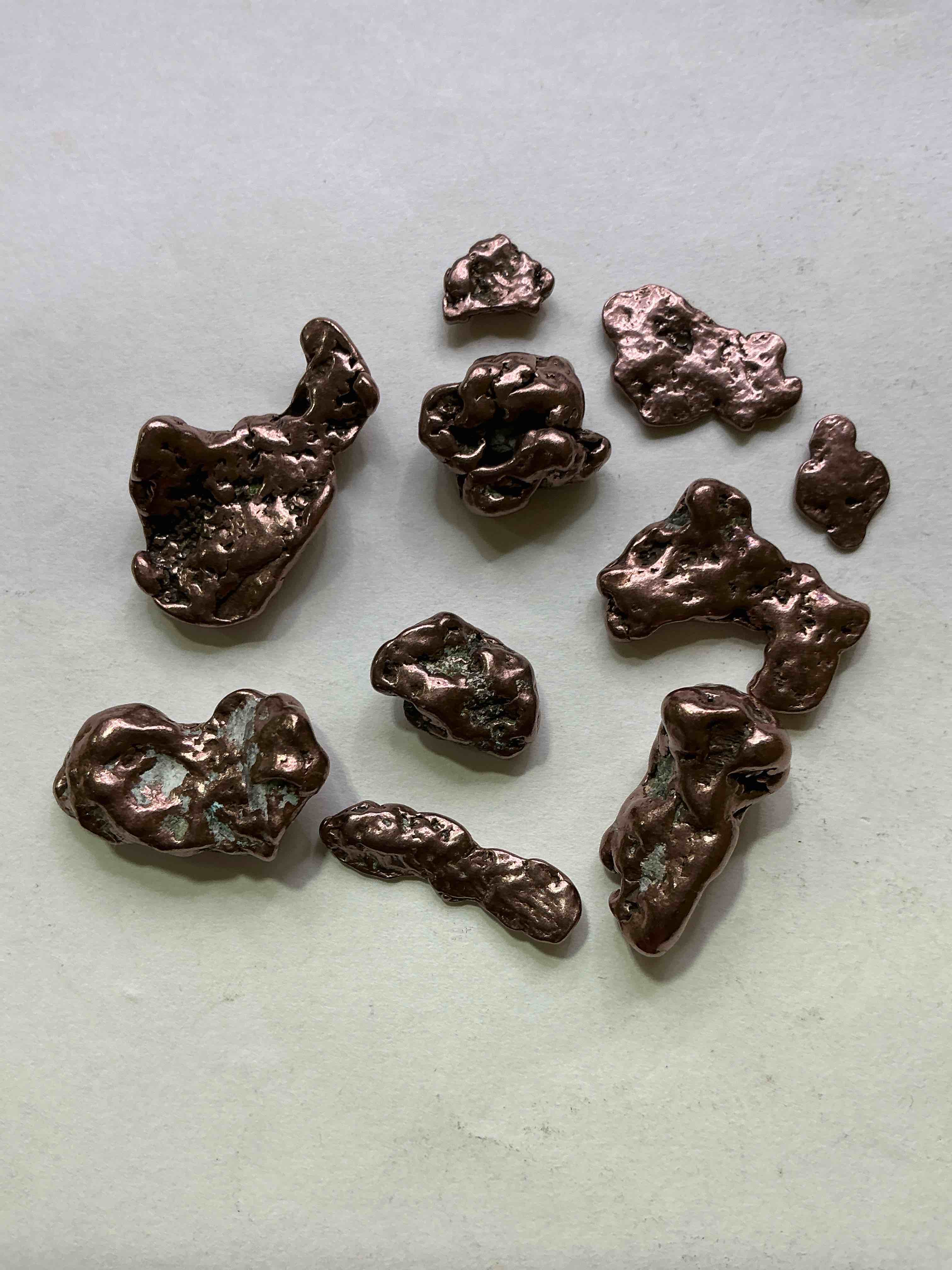 Copper Nuggets In Rare Form! Check Out These Rarely Seen Approximately .999 Copper Nuggets Direct From Prospecting In Copper Harbor, Michigan! Copper In Nugget Form Is Rarely Seen & Each Piece Is Completely Unique. A Great Investment In Fine U.S. Michigan Copper & Also Really Cool Conversation Pieces!