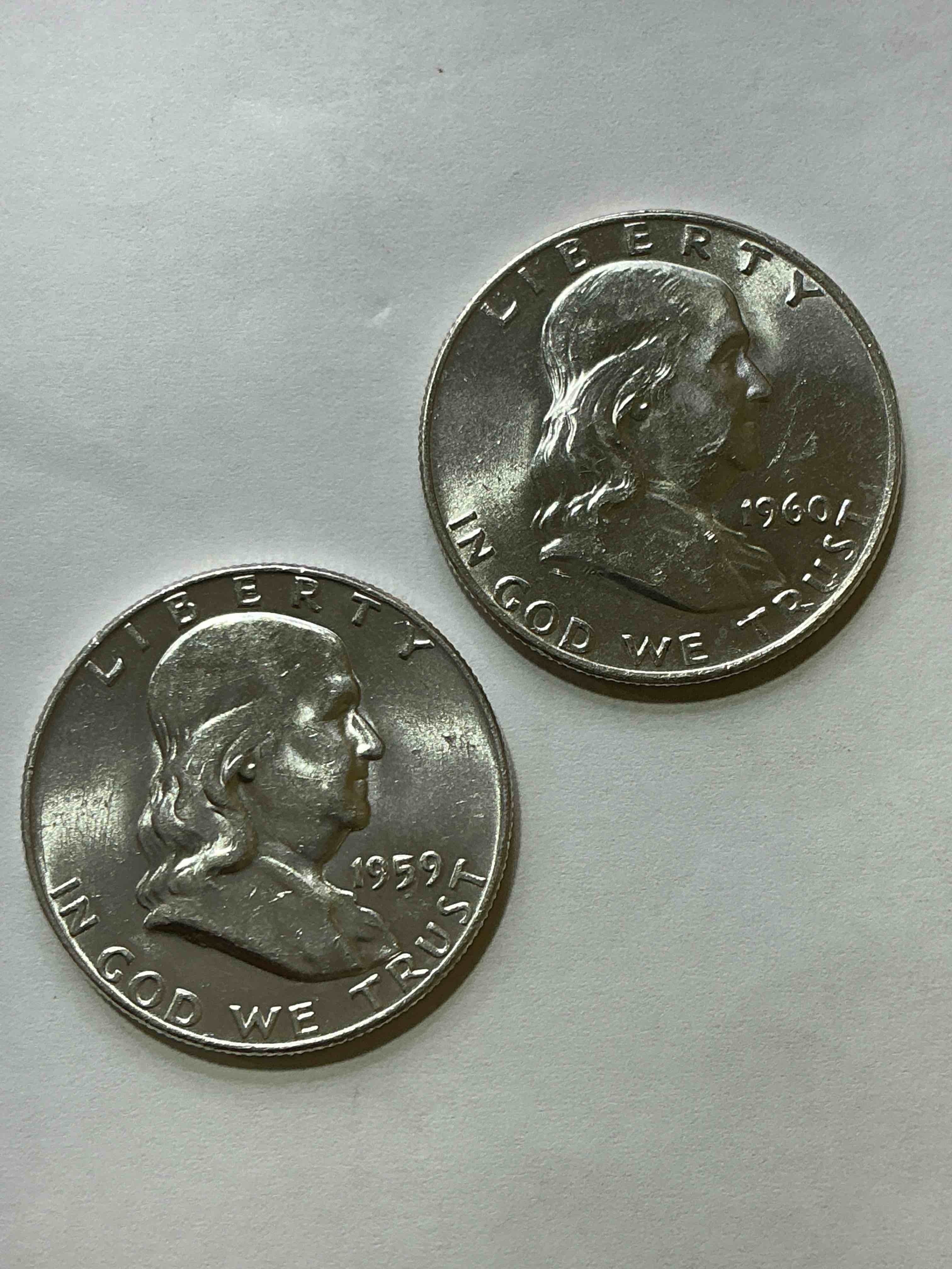 Uncirculated Ben Franklin Silver! Pre 1965 Silver U.S. Half Dollar Coins! Before 1965 American Half Dollars Were Actually Silver, Here Is A Gorgeous Example Of A Rare Ben Franklin Silver Half Dollar. Uncirculated, Great Condition & Great For Investing In Precious Metals! These Heavy Half Dollars Were Minted At 90% Silver and 10% Copper, Giving Them A Net Weight Of .36169 Ounces Of Pure Silver Per Coin! Getting Very Rare. Invest & Win!