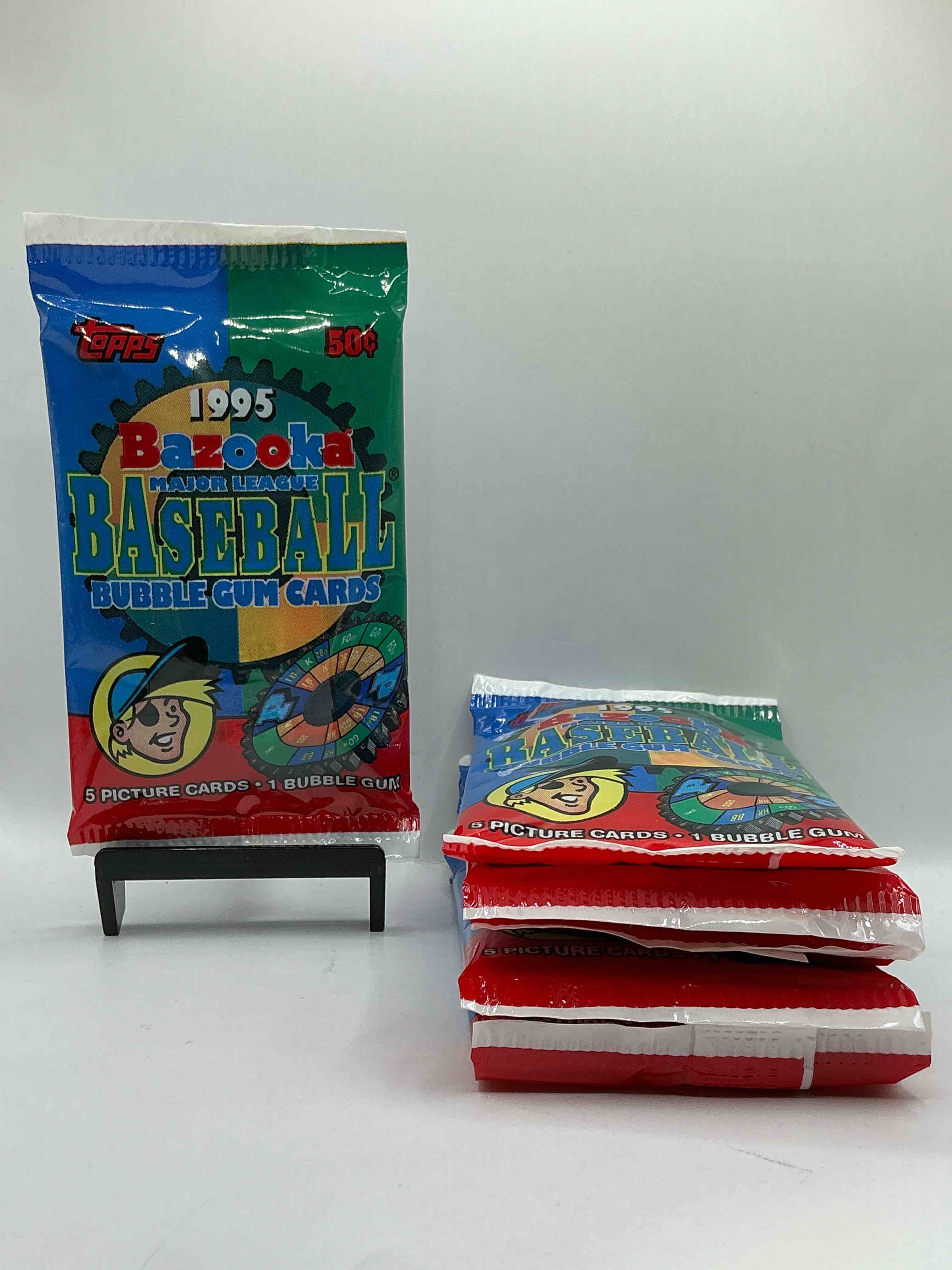 1995 Bazooka Baseball Packs! Major League Baseball Bubble Gum Cards! These Packs Are Rare & Hard To Find! Get Them While You Can!