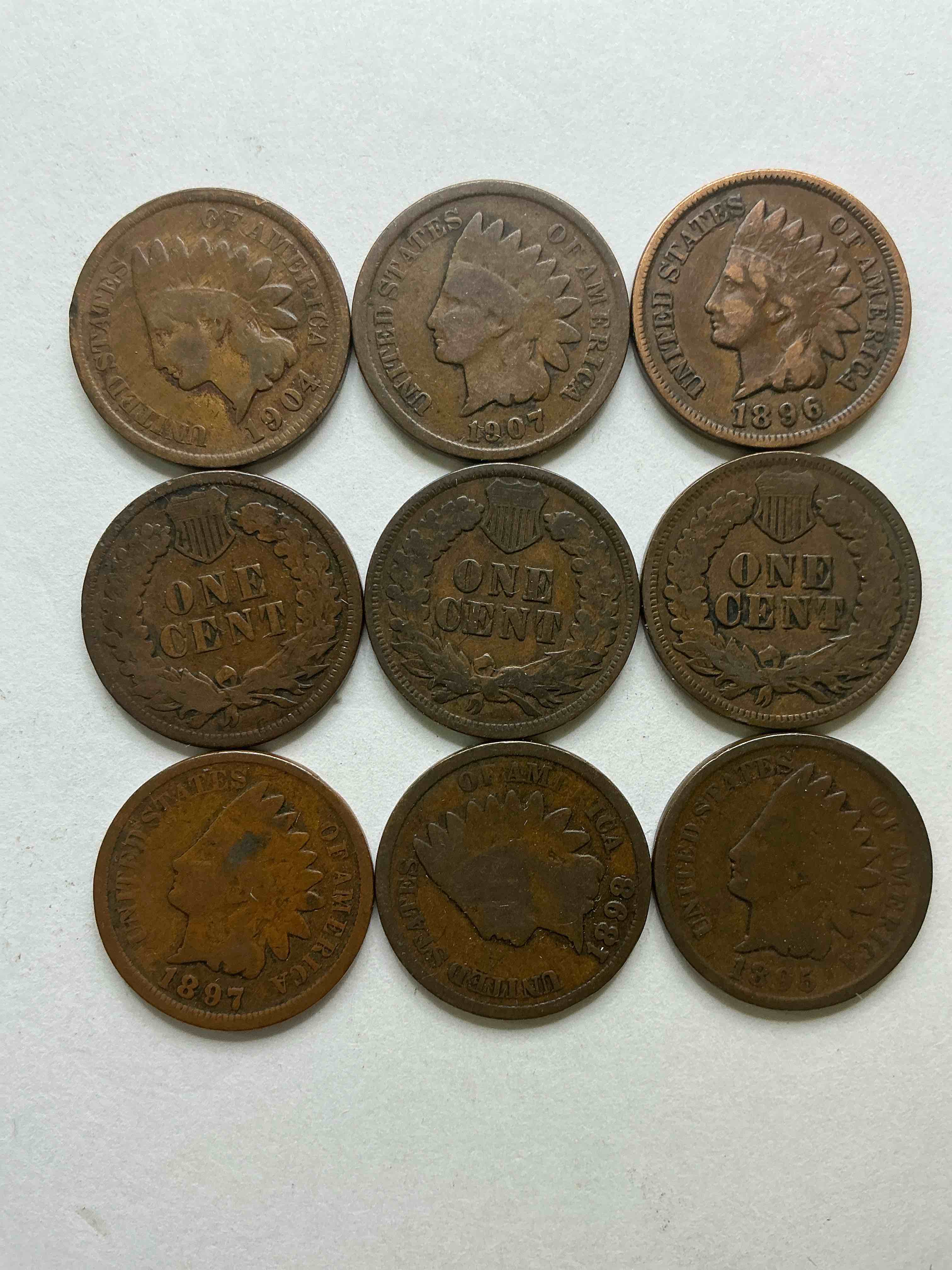 Indian Head Pennies! These Gorgeous U.S. Pennies Were Minted From 1859-1909 & Have Become Serious Collector Items! The "Indian Head" Design Is Actually A Representation Of Lady Liberty Wearing An Indian Headdress. Here Are Beautiful, Well-Kept Examples Representing Many Different Mint Years! Great For Collecting, Investing & Learning History, & Rare With Visible Dates!