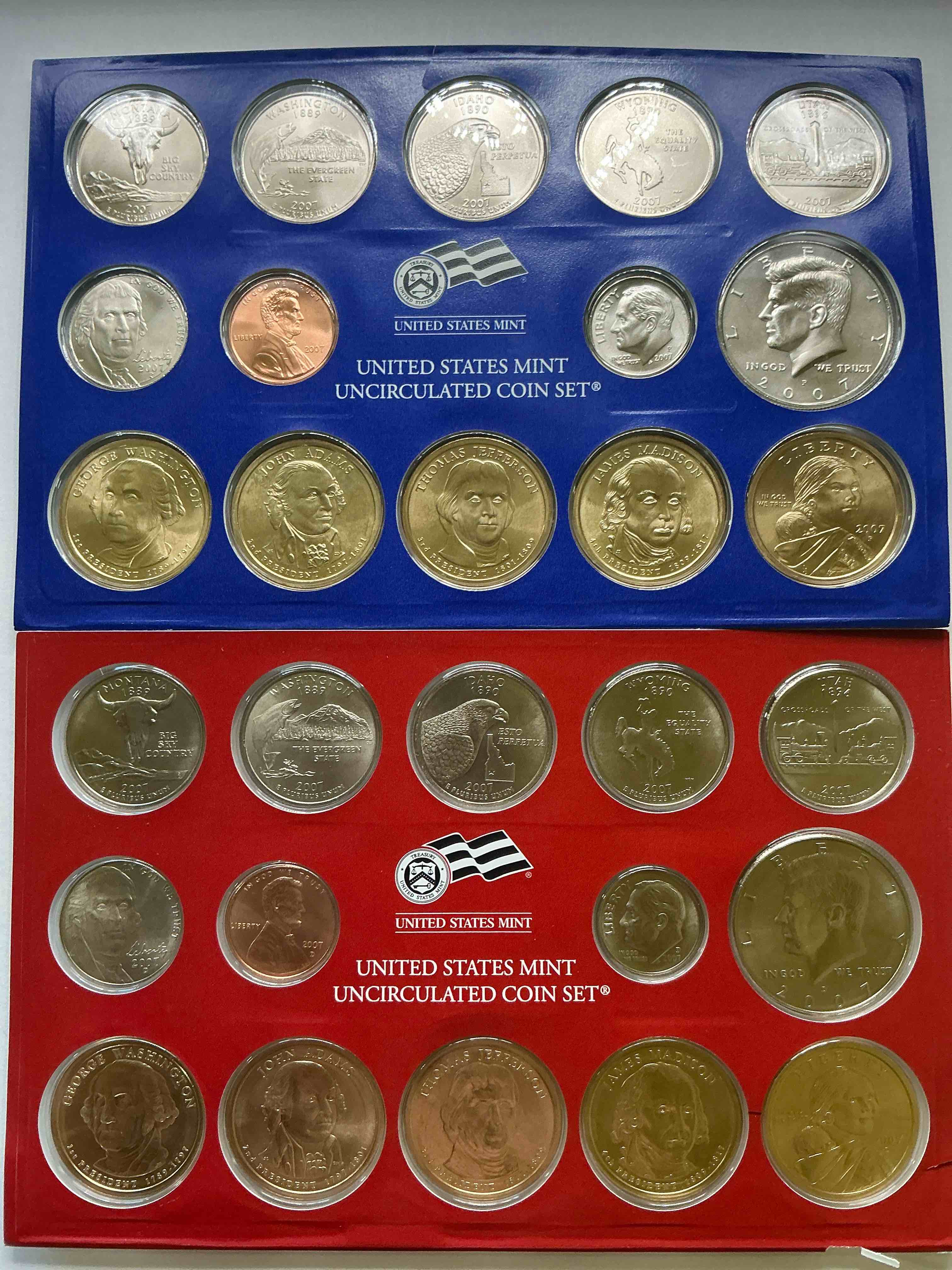 2007 Mint Set! Uncirculated 28 Coin Set, Including President Dollar Coins, Half Dollars, State Quarters, Dimes, Nickels & Pennies! Insane Mint Set!
