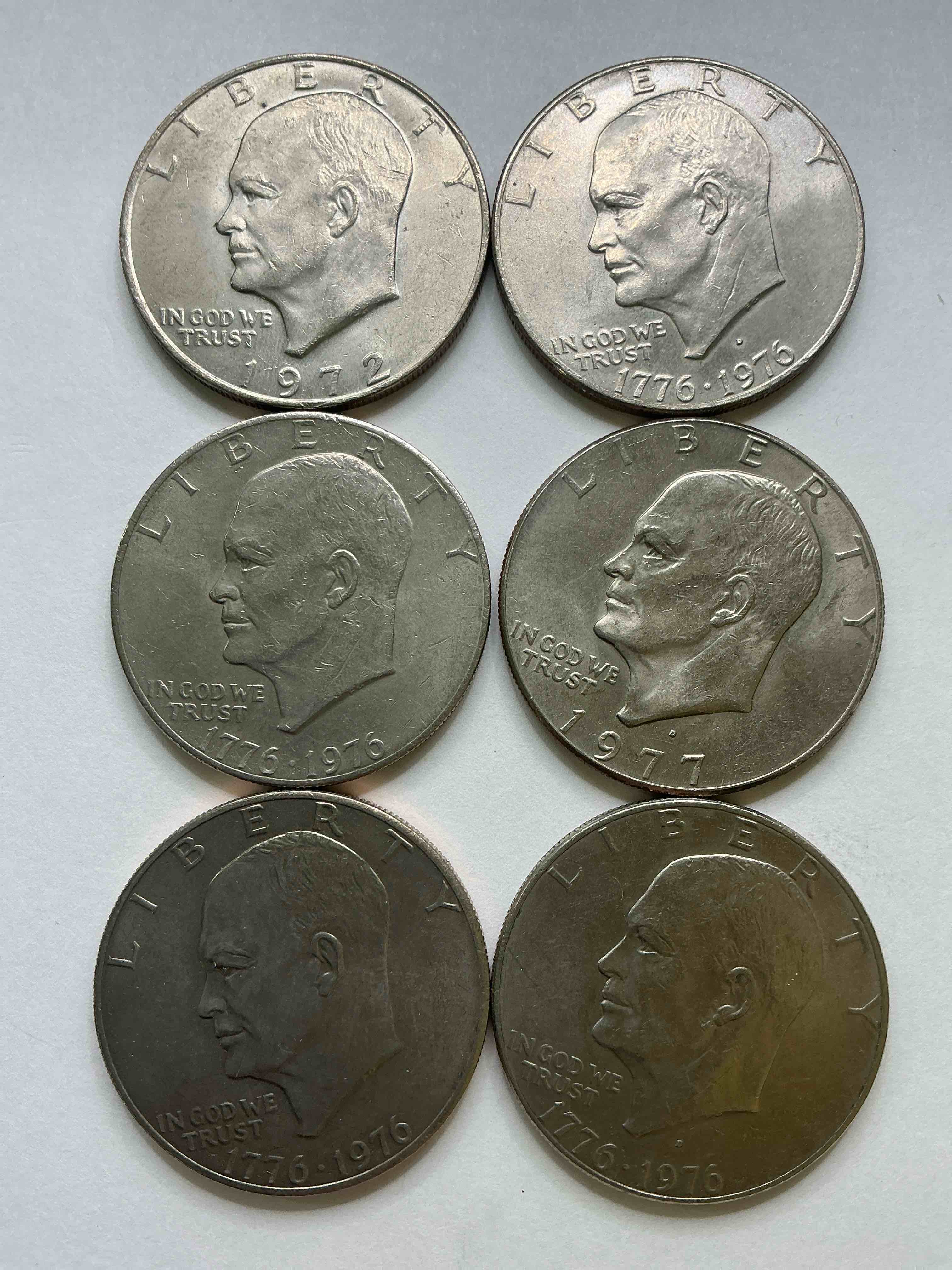 Gorgeous Eisenhower Dollar Coins! These Striking, Large U.S. Coins Were Minted From 1971-1978. Here Are Gorgeous Examples Of “Ike" Dollars From 1976 & More! These Coins Have Become Immensely Popular With Collectors & Some Have Great Toning!