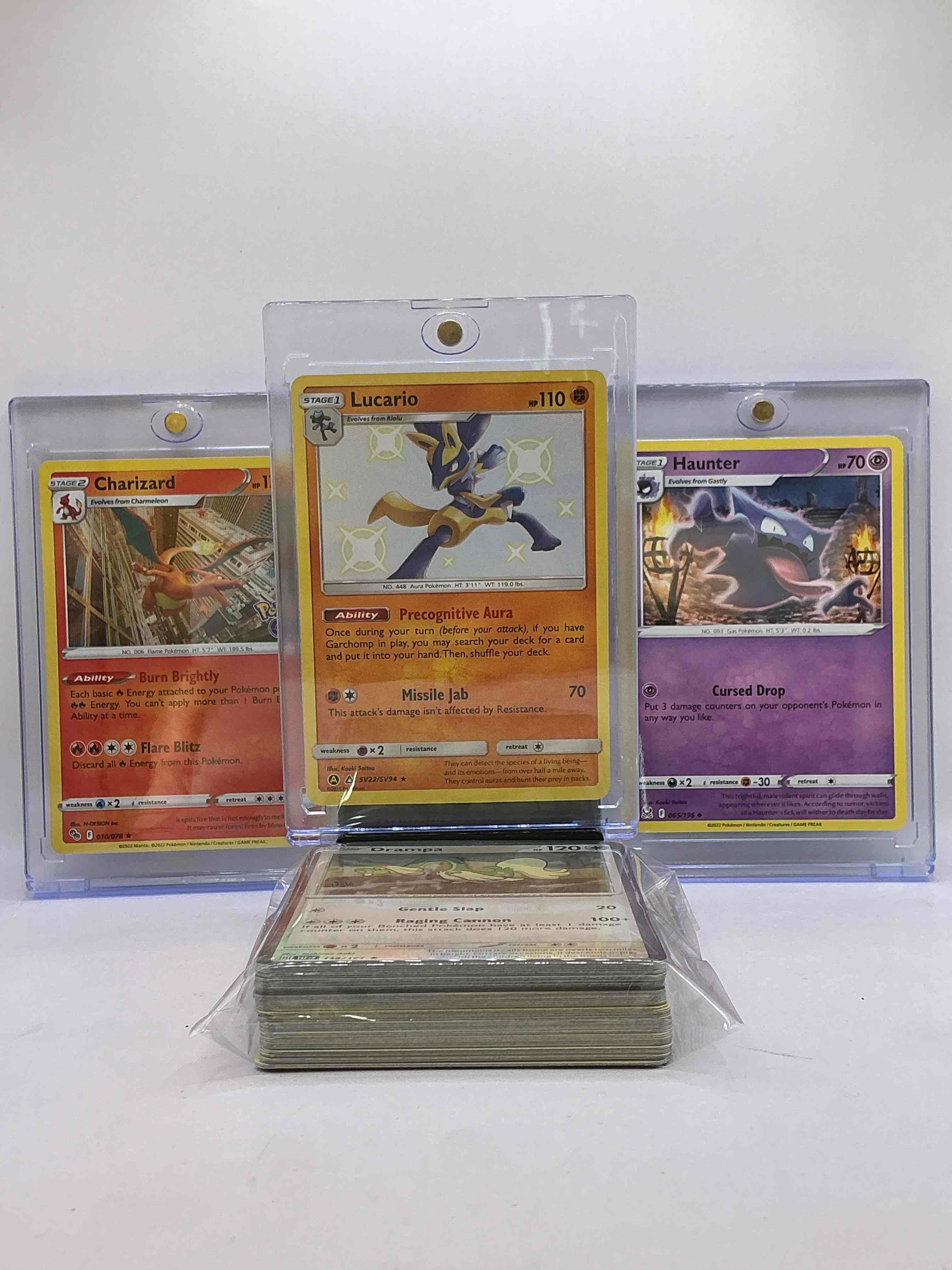 Charizard, RARE LUCARIO & Haunter! Insane Trio Of Pokemon, Some Of The Most Coveted Pokemon Out There! Rare Holos! This 50 Card Pokémon Lot Includes Legends, Commons, Heroes & More!