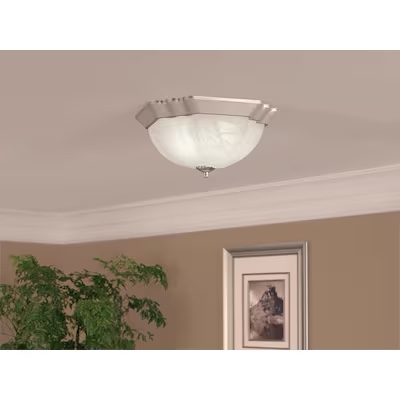 Portfolio 13-in W Brushed Nickel Ceiling Flush Mount