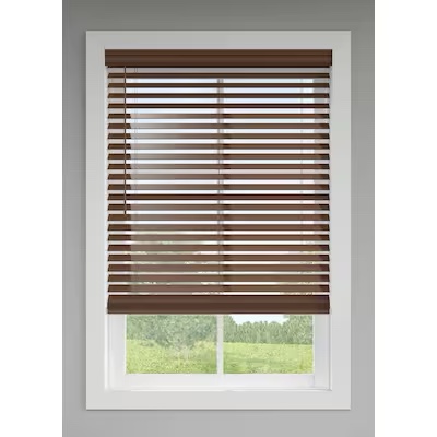 LEVOLOR 2-in Slat Width 27-in x 64-in Cordless Walnut Faux Wood