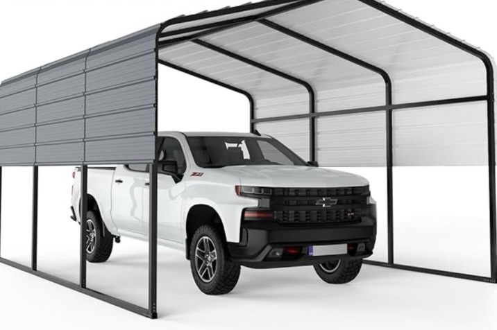 Carport 13 x 16 FT Heavy Duty Metal Carport with Galvanized Steel Roof for Car