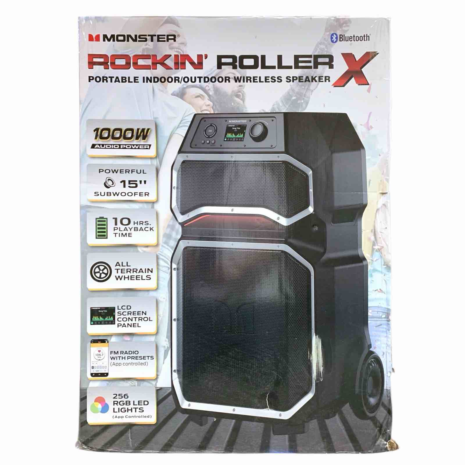 monster rockin' roller x portable indoor/outdoor wireless speaker