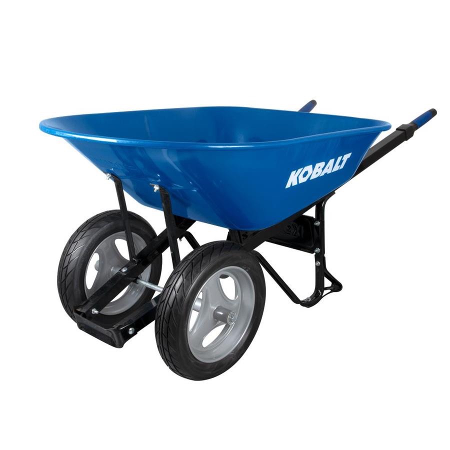 Kobalt 7-cu ft 2 Wheel Steel Push Wheelbarrow Flat-Free Tire