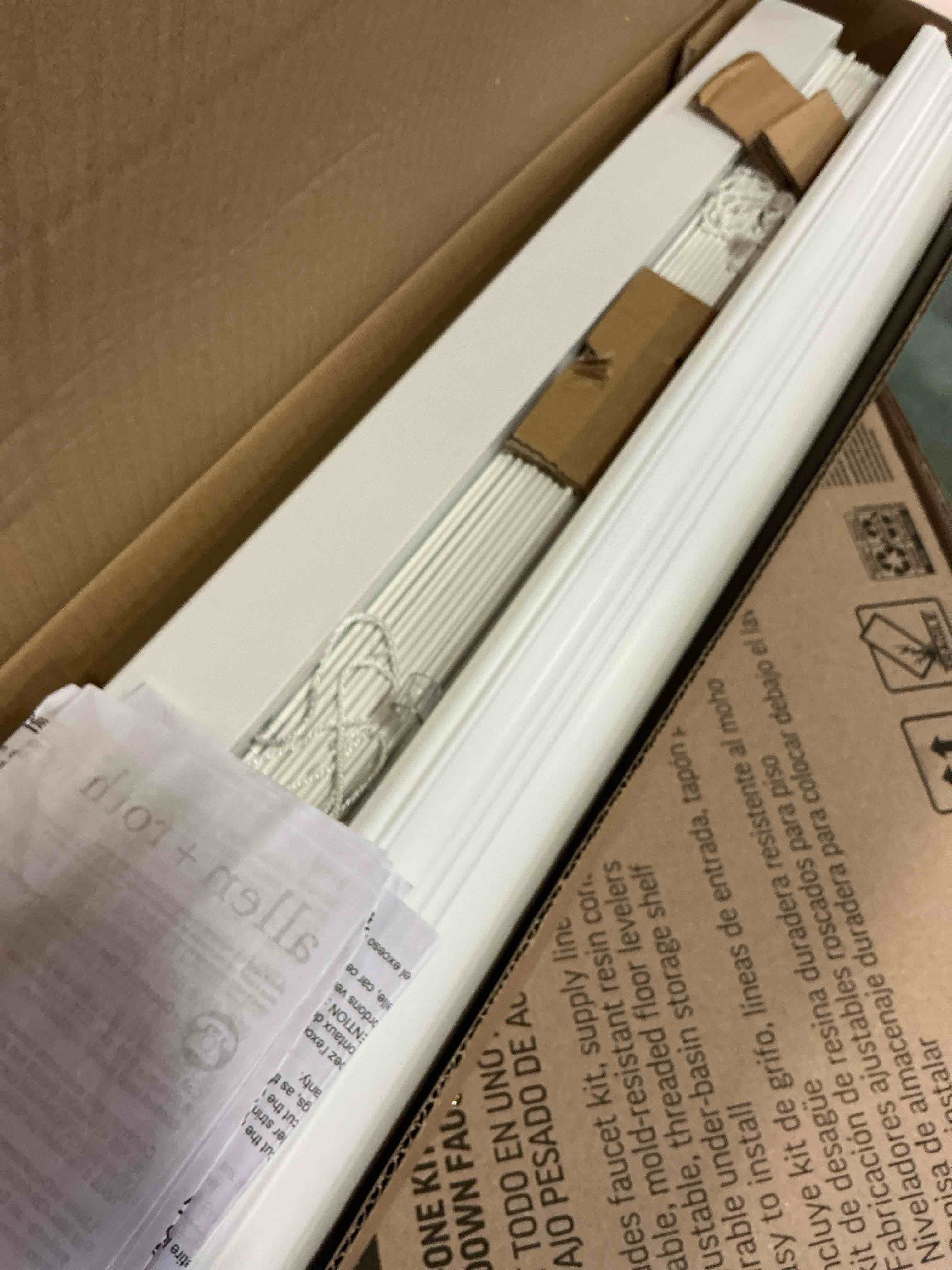 allen + roth Trim at Home 2-in Cordless White Faux Wood Room Darkening Plantation Blinds (Common: 23-in; Actual: 22.5-in x 42-in)