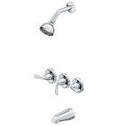 Project Source Polished Chrome 3-Handle WaterSense Tub and Shower Valve Included with Single Function Showerhead