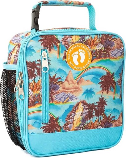 HANG TEN Basic Insulated Lunch Bag for Work, Thermal Reusable Office Lunch Box for Men, Women (Island Rainbow)