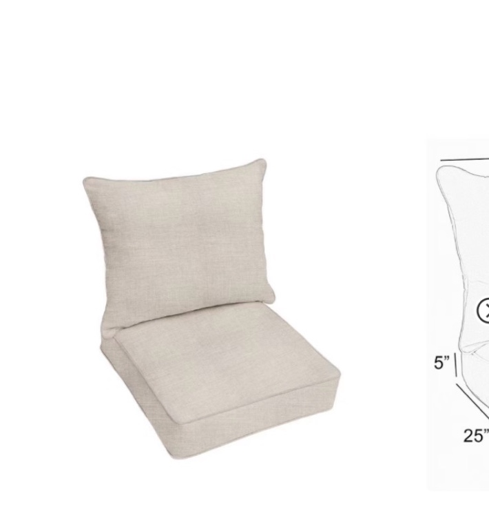 Member's Mark Deep Seating Cushions with Sunbrella Fabric, Set of 2 unknown Size 