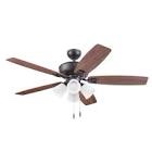 Harbor Breeze Notus 52-in Bronze LED Indoor Downrod or Flush Mount Ceiling Fan