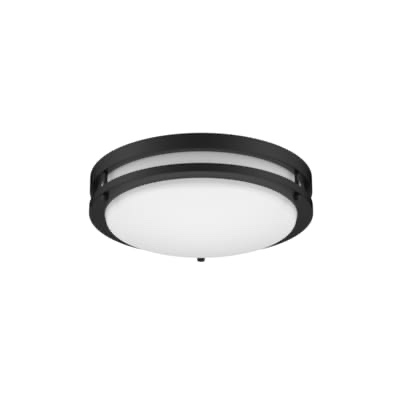 Project Source 1 -Light 11-in Matte Black Integrated LED Flush Mount Light
