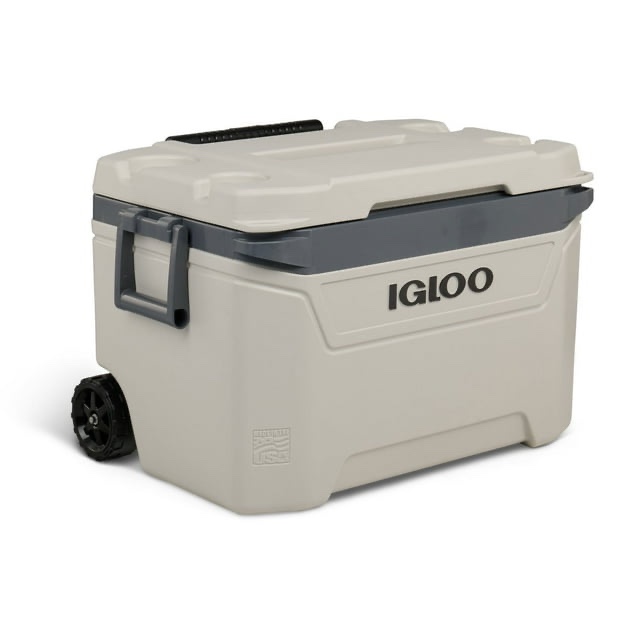 Igloo Bone White and Gray 60-Quart Sunset Roller Cooler