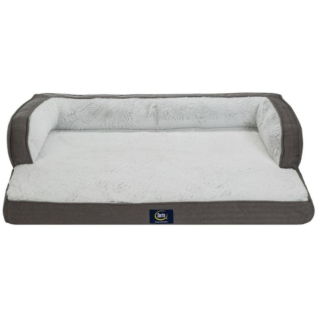 Serta Luxury Sleeper Sofa Pet Bed, (43” x 30”) Grey