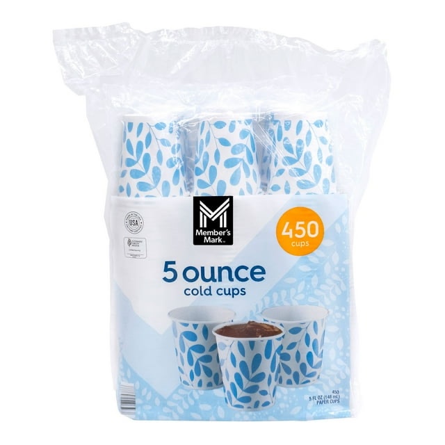 member's mark printed paper bath cold cup 5 oz., 450 ct.