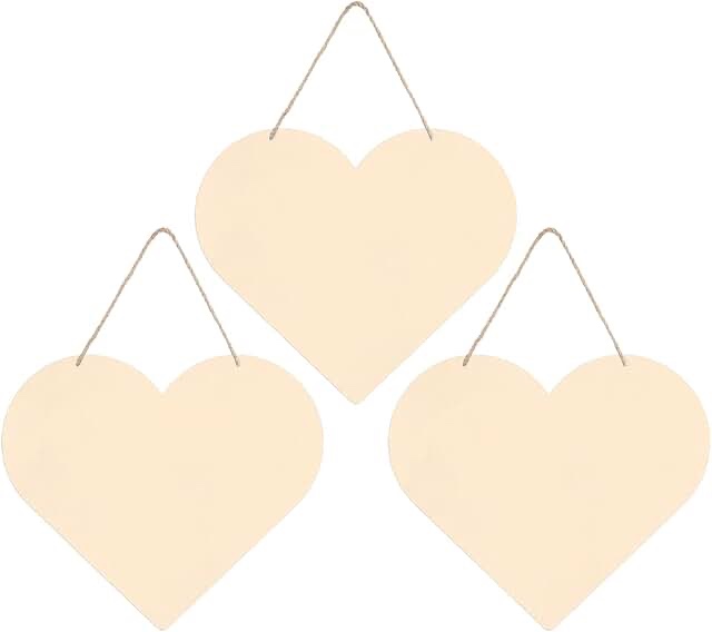 Heart wood sign 4pcs 