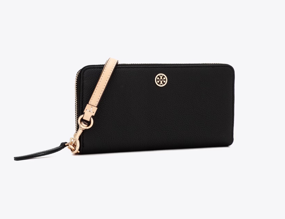 TORY BURCH ROBINSON PEBBLED ZIP CONTINENTAL WALLET