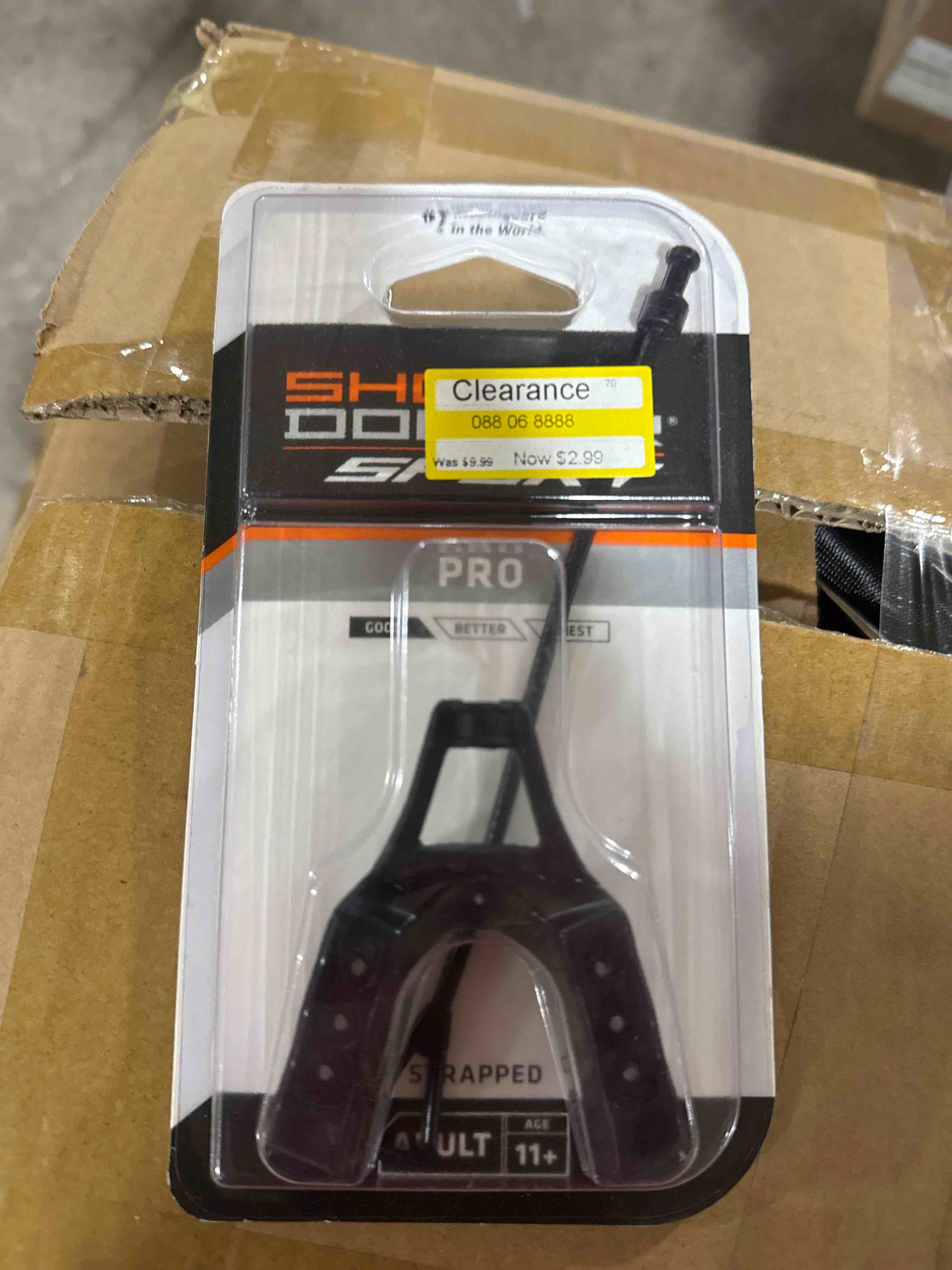 shock doctor pro strapped mouthguard - adult - smoke