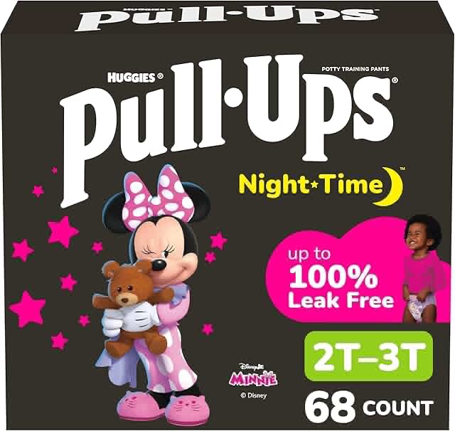 Pull-Ups Girls  Night-Time Training Pants  2T-3T  68 Ct 