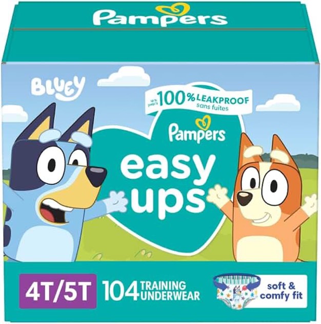 Pampers Easy Ups Bluey Training Pants Boys Size 4T/5T 104 Count 