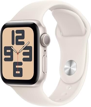 apple watch se 2nd generation (gps) 40mm aluminum case with starlight sport band - s/m - starlight - (2024)
