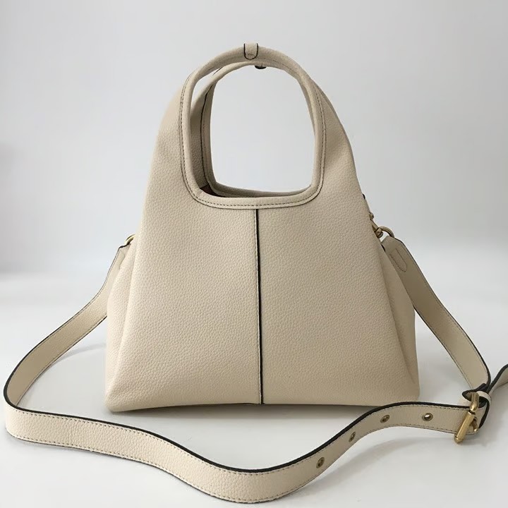 COACH Polished Pebble Leather Lana Shoulder Bag 23 Women's Handbags Ivory