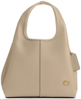 COACH Polished Pebble Leather Lana Shoulder Bag 23 Women's Handbags Ivory