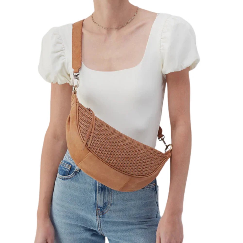 HOBO Knox Sling Cross Body Women's Handbags Sepia, Leather