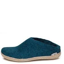 GLERUP SLIP-ON WITH LEATHER SOLE - PETROL Size 37 