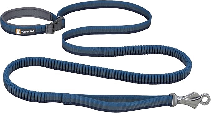 RUFFWEAR, Roamer Bungee Dog Leash, Hand-Held or Waist-Worn Extending Lead, Granite Gray, 5.5'-7' 