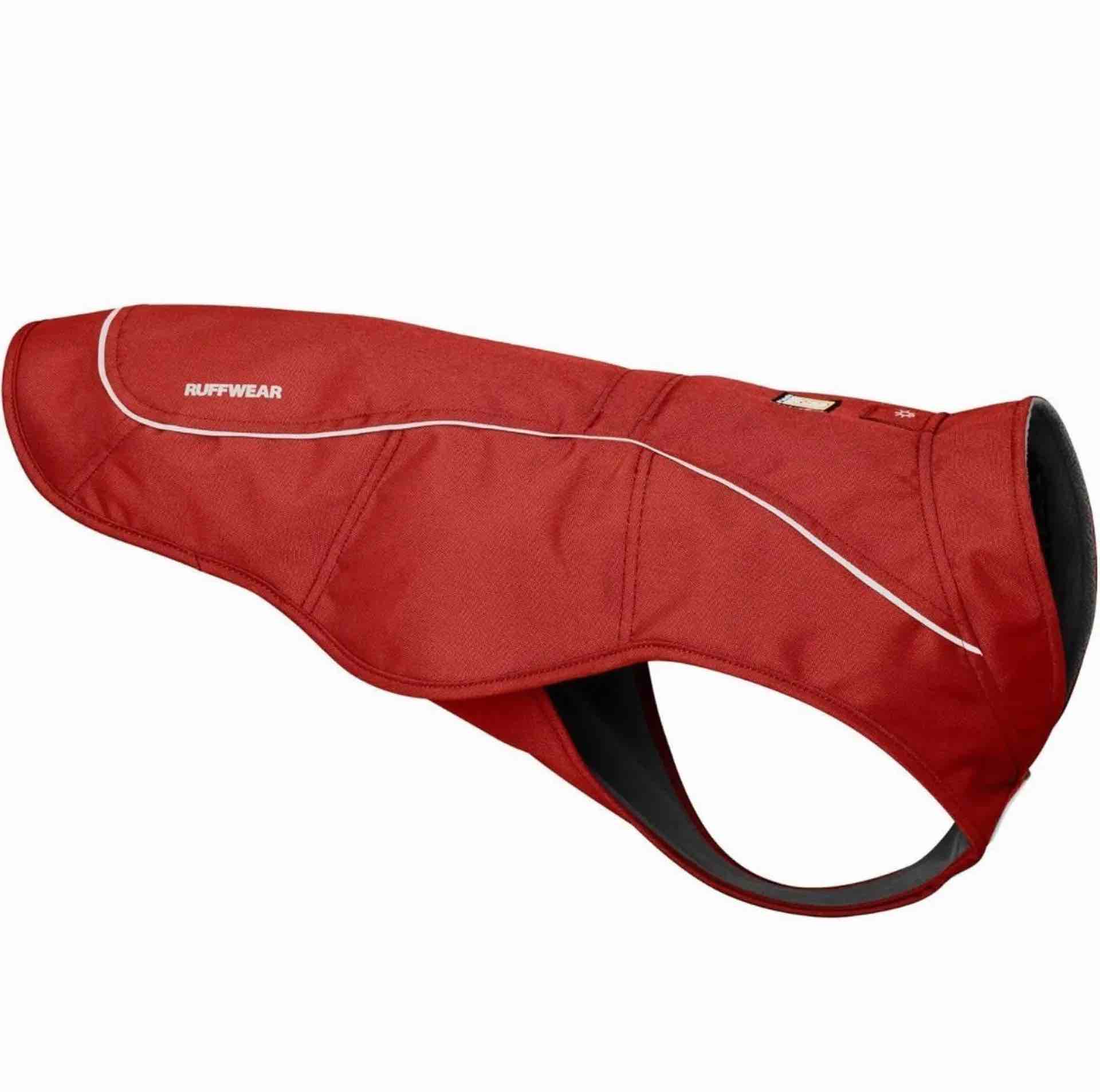 RUFFWEAR, Overcoat Fleece Lined Water Resistant Cold Weather Jacket for Dogs, Red Clay, Large 