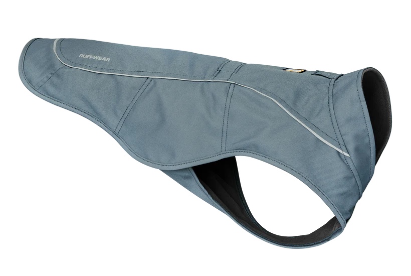RUFFWEAR, Overcoat Fleece Lined Water Resistant Cold Weather Jacket for Dogs, Slate Blue, Small