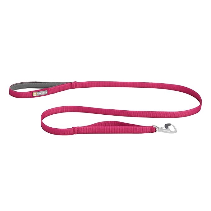 Ruffwear, Front Range Dog Leash, 5 ft Lead with Padded Handle for Everyday Walking, Hibiscus Pink